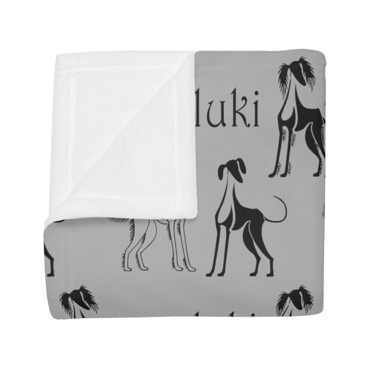 SALUKI Plush Fleece BLANKET 2 - Saluki Art Motif - Style 2 - a perfect warmer.