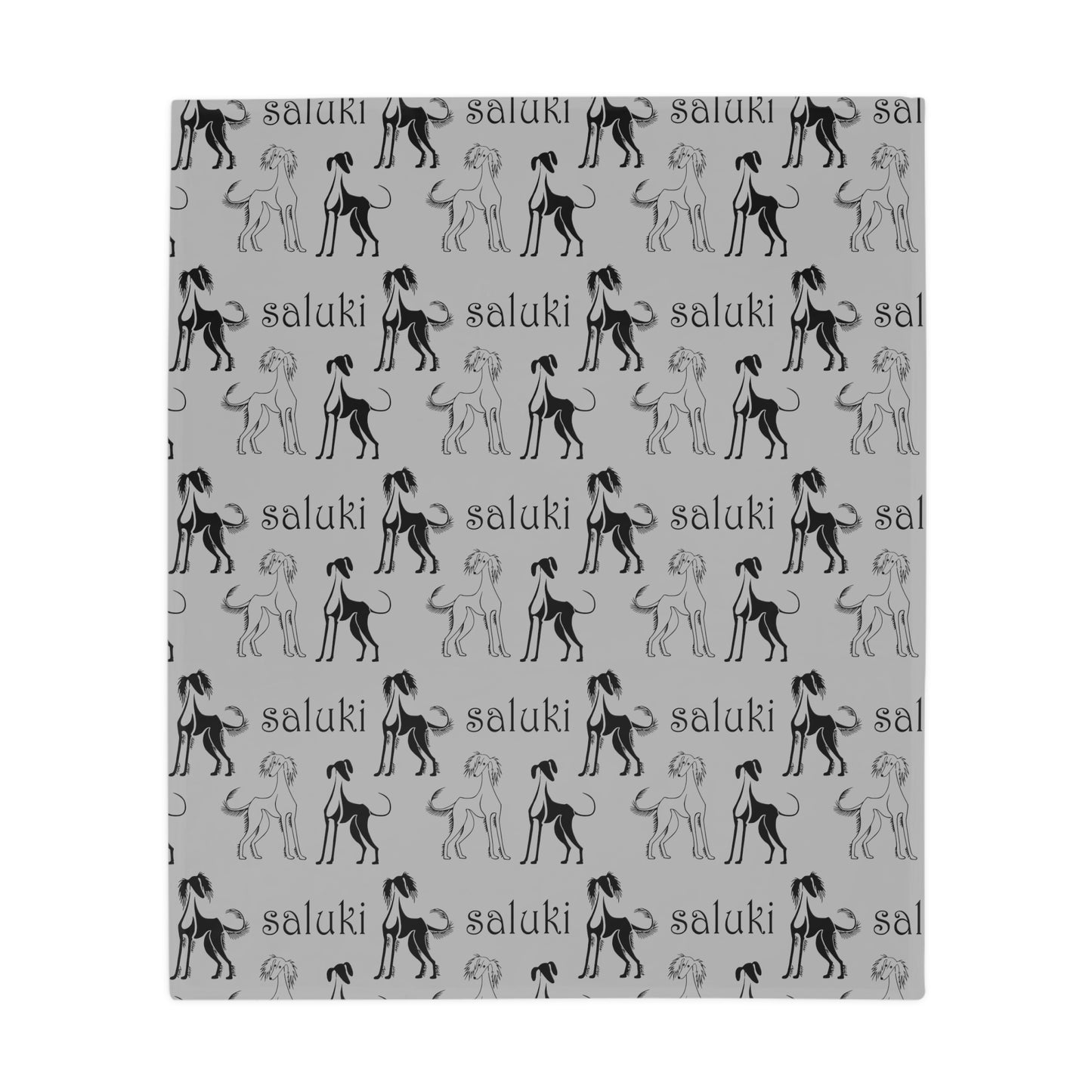SALUKI Plush Fleece BLANKET 2 - Saluki Art Motif - Style 2 - a perfect warmer.