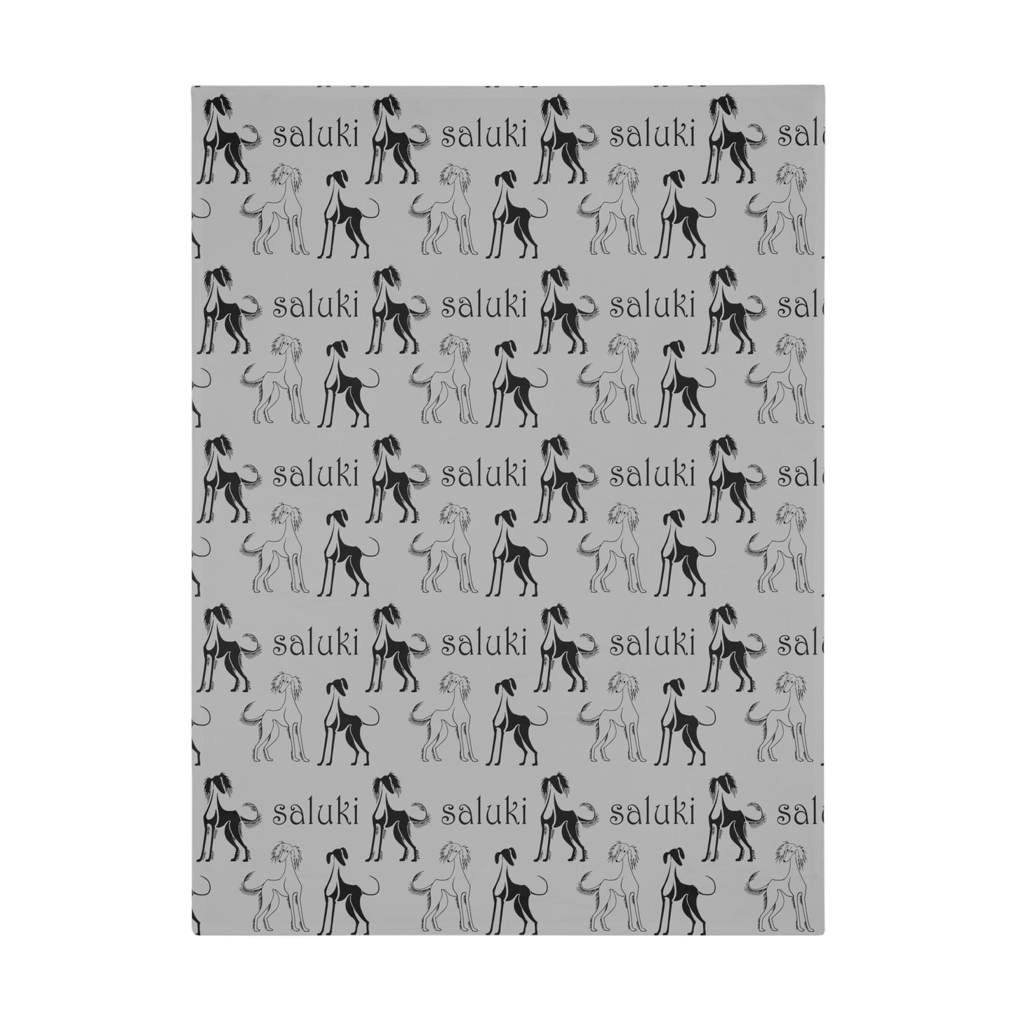 SALUKI Plush Fleece BLANKET 2 - Saluki Art Motif - Style 2 - a perfect warmer.
