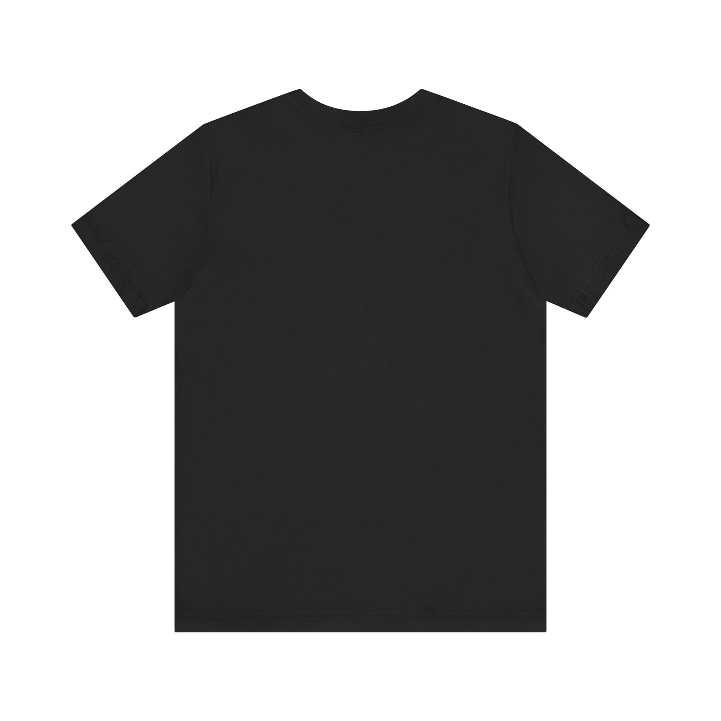 Unisex Jersey Short Sleeve Tee in black featuring a cartoon style Saluki dog galloping.