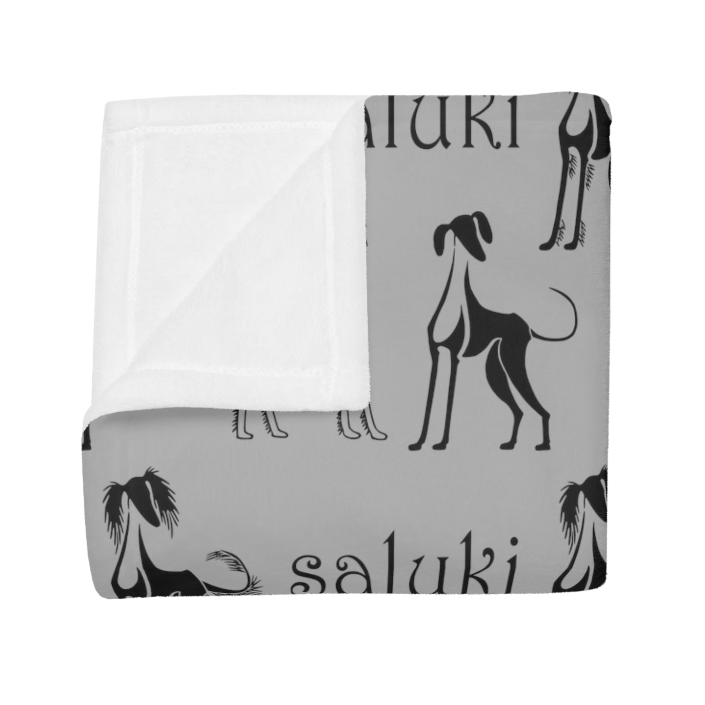 SALUKI Plush Fleece BLANKET 2 - Saluki Art Motif - Style 2 - a perfect warmer.