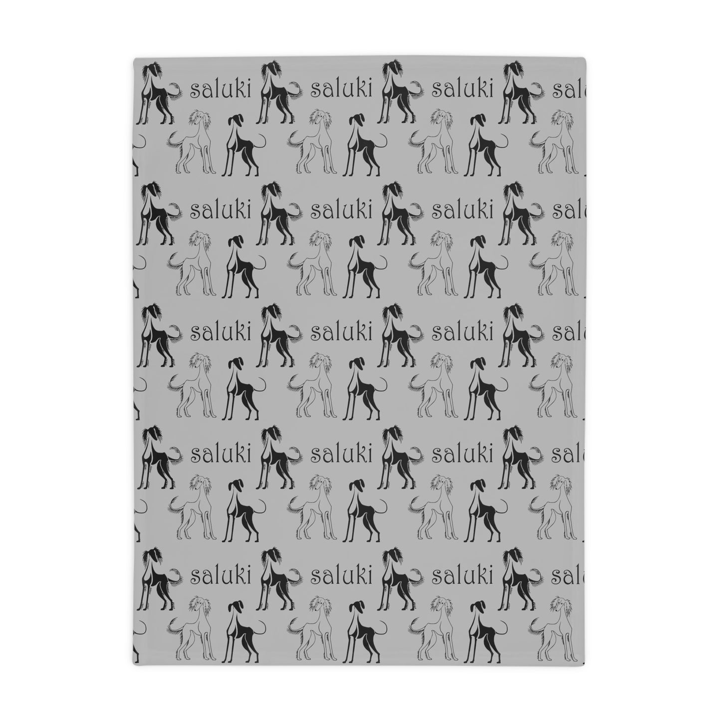 SALUKI Plush Fleece BLANKET 2 - Saluki Art Motif - Style 2 - a perfect warmer.