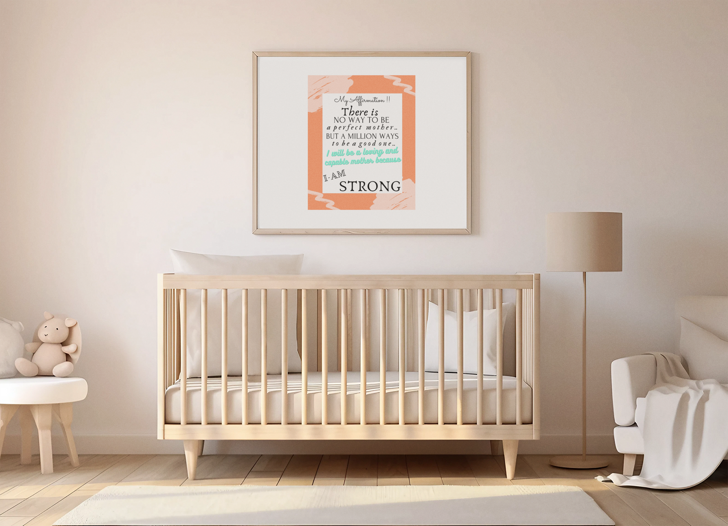 BEING A MOTHER AFFIRMATIONS BUNDLE - QUIRKY UNIQUE WALL ART featuring a positive affirmation about it being OK to be a good mother and not a great mother.