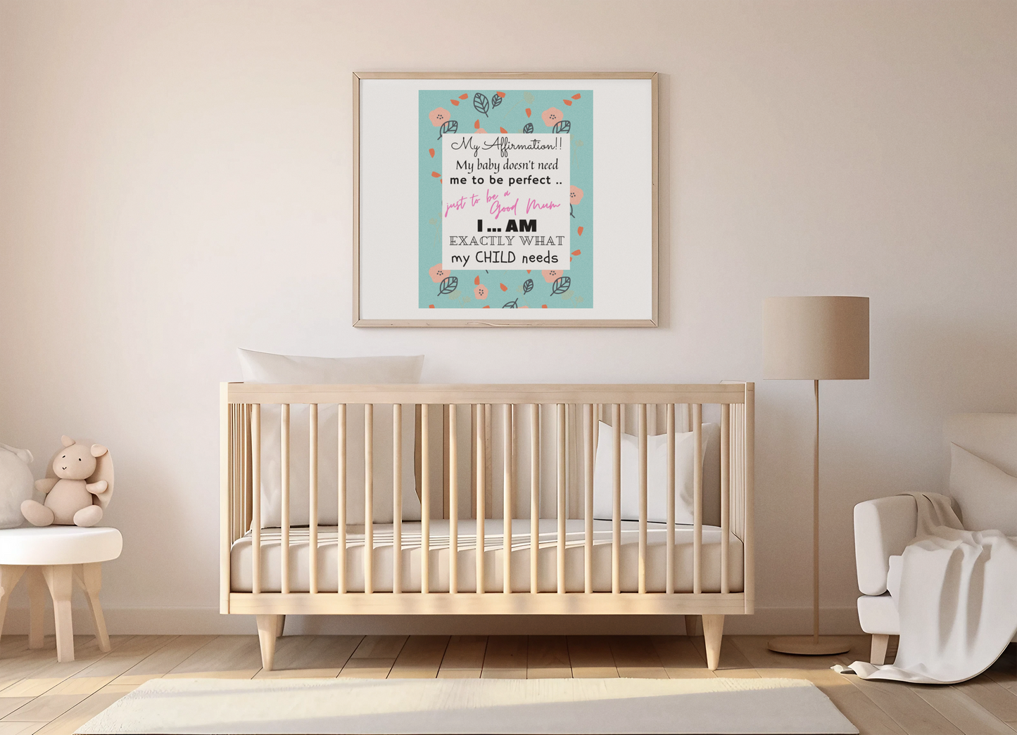BEING A MOTHER AFFIRMATION 2 - QUIRKY UNIQUE WALL ART featuring a positive affirmation about it being OK to be a good mother and not a great mother.