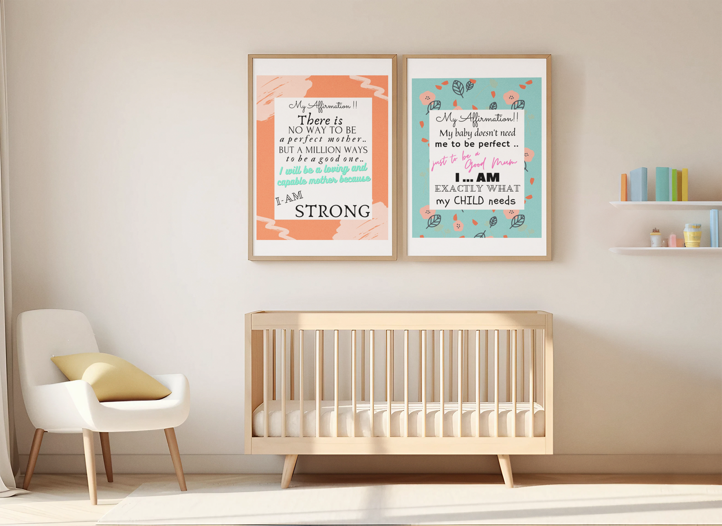 BEING A MOTHER AFFIRMATION 2 - QUIRKY UNIQUE WALL ART featuring a positive affirmation about it being OK to be a good mother and not a great mother.