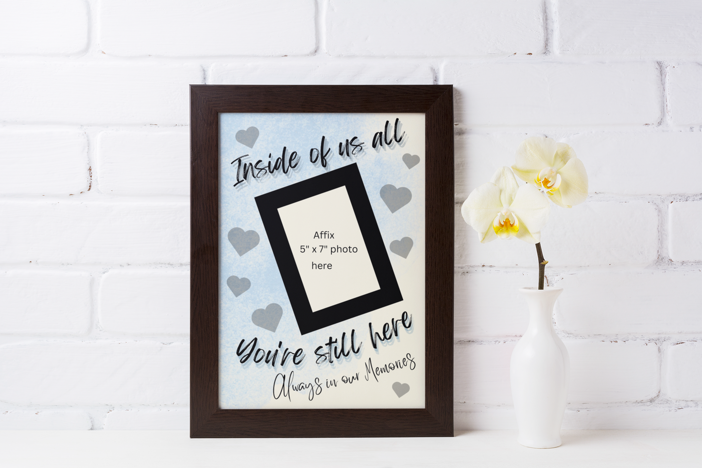 MEMORY of a LOVED ONE - QUIRKY UNIQUE WALL ART in blue tones, featuring heartfelt words of love to remember them always.