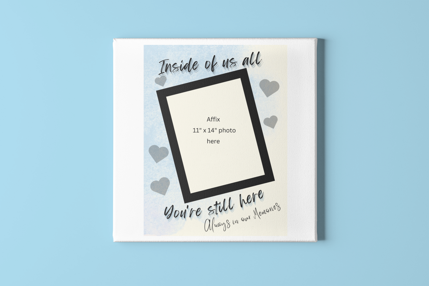 MEMORY of a LOVED ONE - QUIRKY UNIQUE WALL ART in blue tones, featuring heartfelt words of love to remember them always.