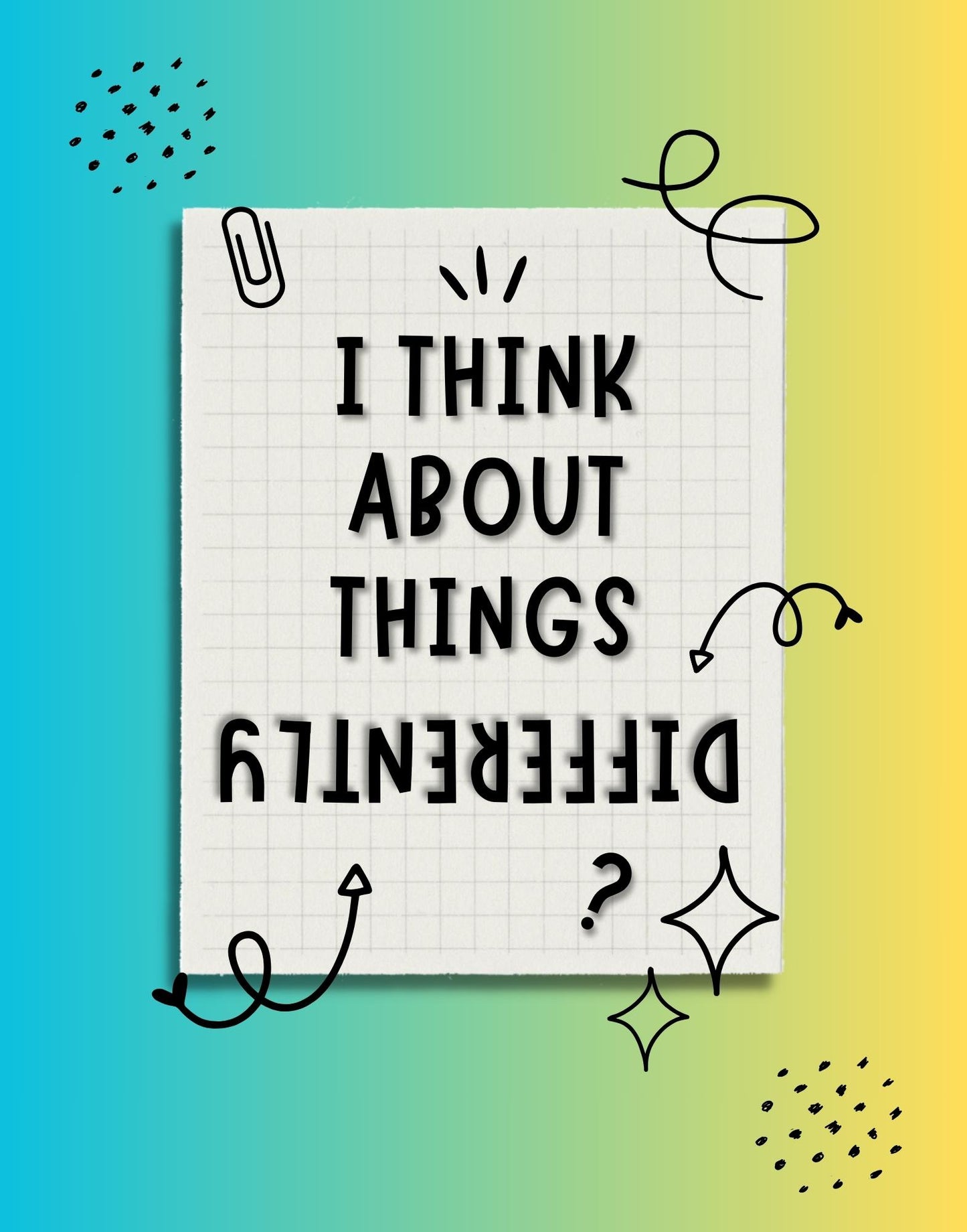 BEING DIFFERENT - QUIRKY, UNIQUE WALL ART - A Poster in TURQUIOSE to GOLD tones about you!