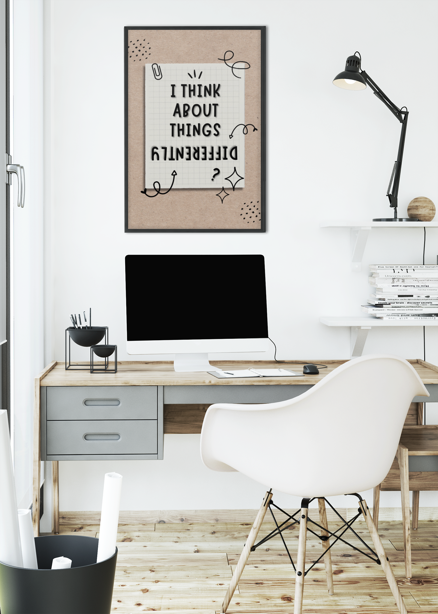 BEING DIFFERENT - QUIRKY, UNIQUE WALL ART - A Poster in FAWN tones about you!