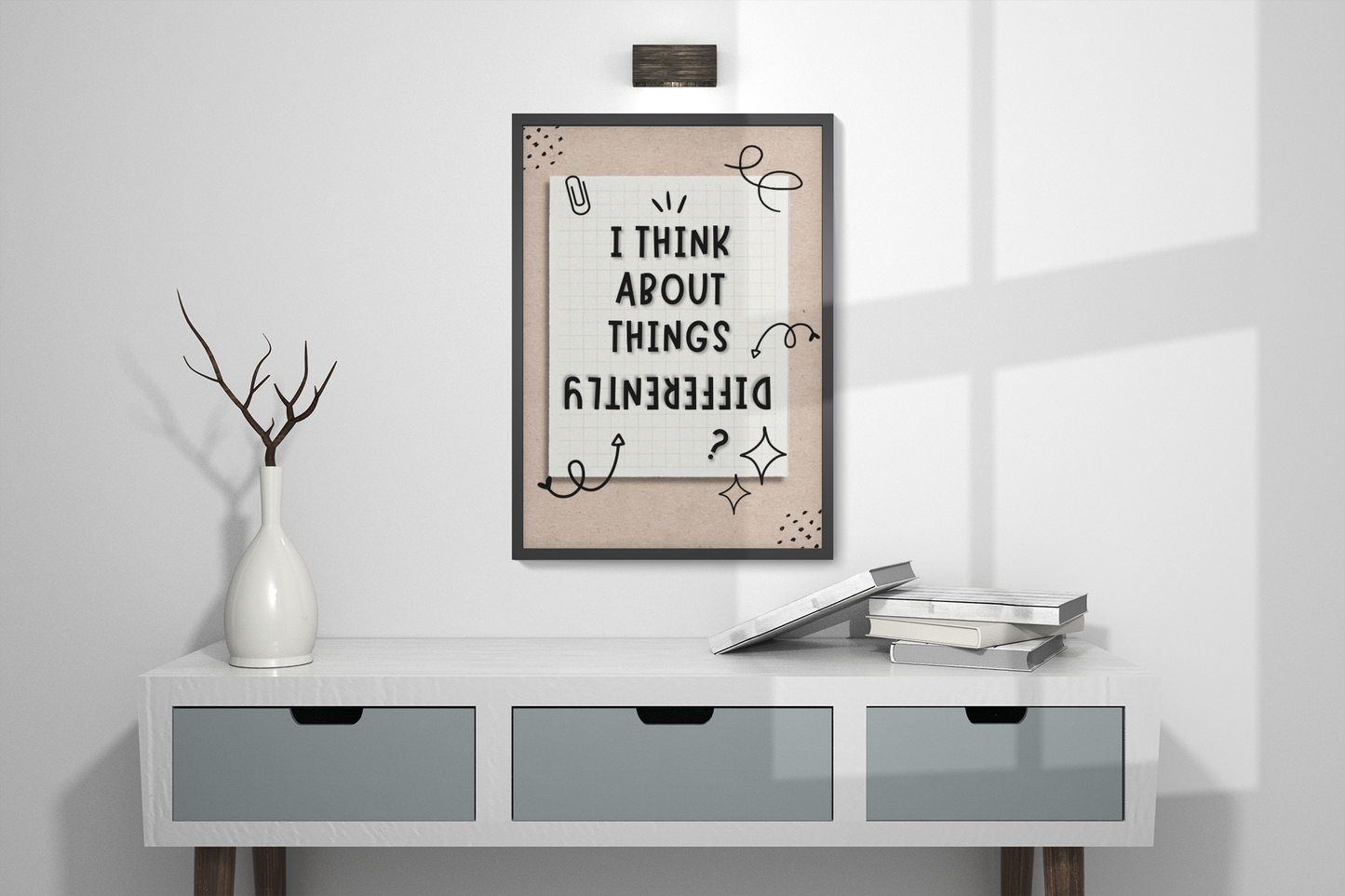 BEING DIFFERENT - QUIRKY, UNIQUE WALL ART - A Poster in FAWN tones about you!