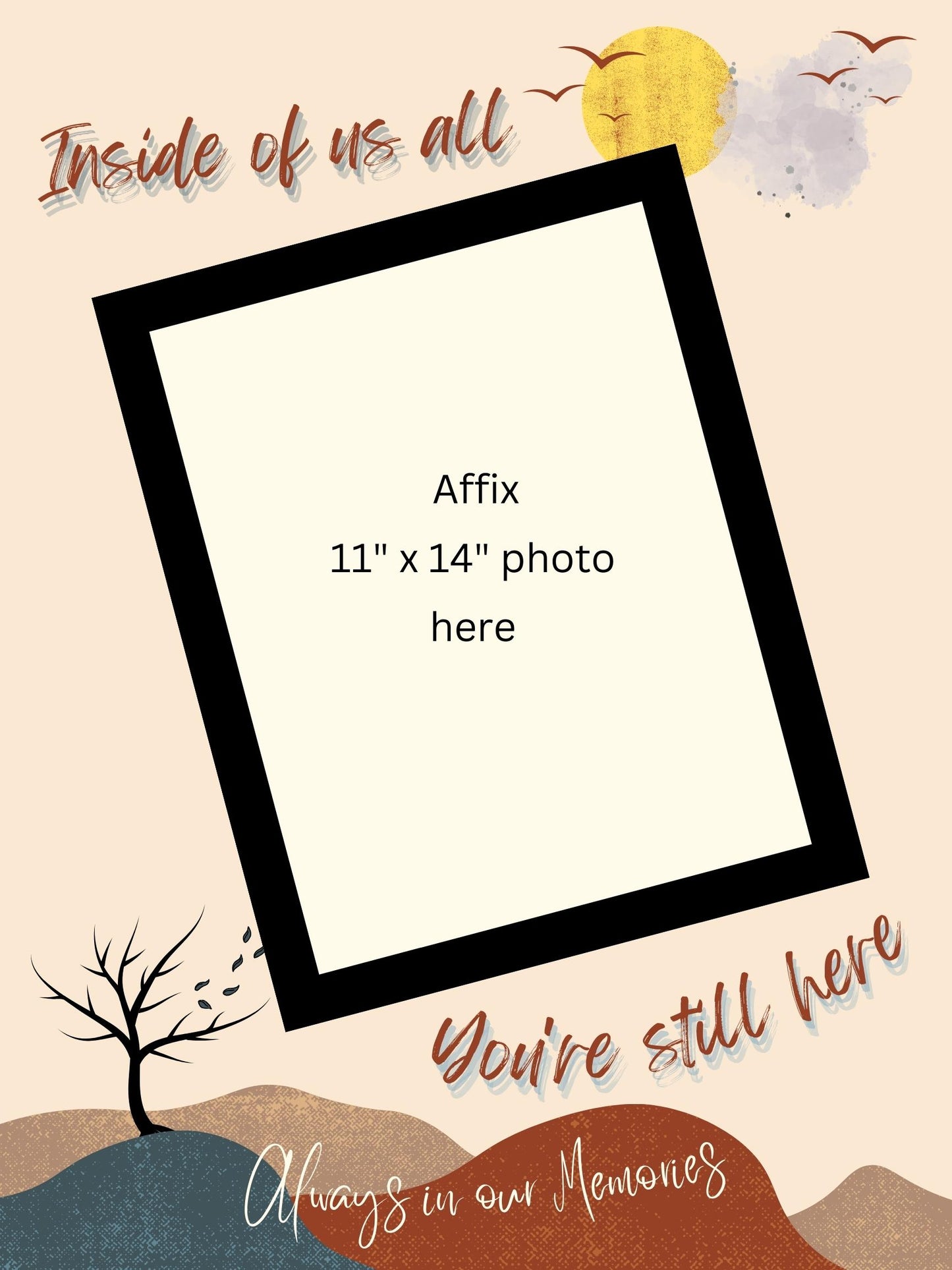 MEMORY of a LOVED ONE - QUIRKY UNIQUE WALL ART with a NATURE theme, featuring heartfelt words of love to remember them always.