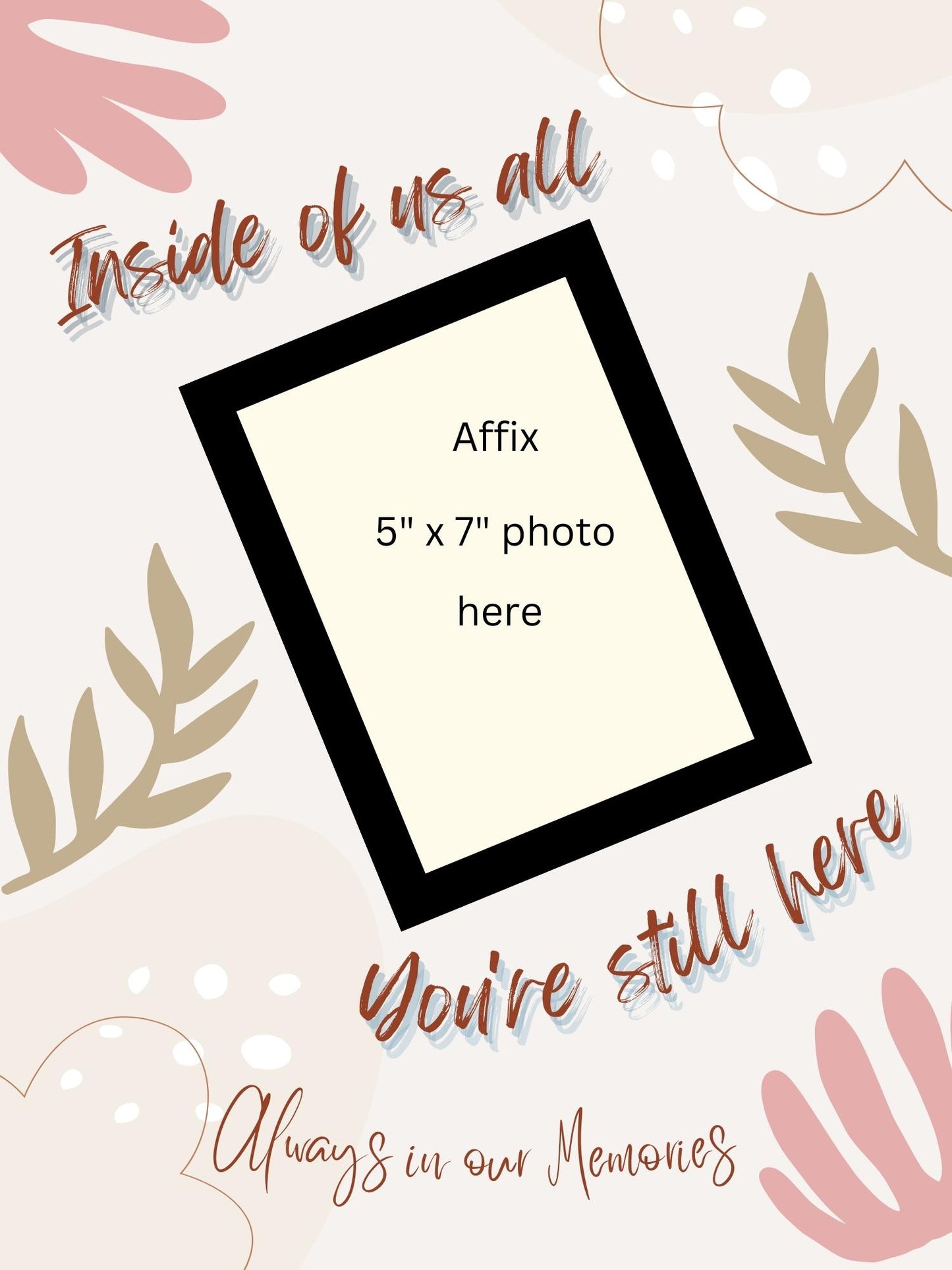 MEMORY of a LOVED ONE - QUIRKY UNIQUE WALL ART with a LEAFY theme, featuring heartfelt words of love to remember them always.