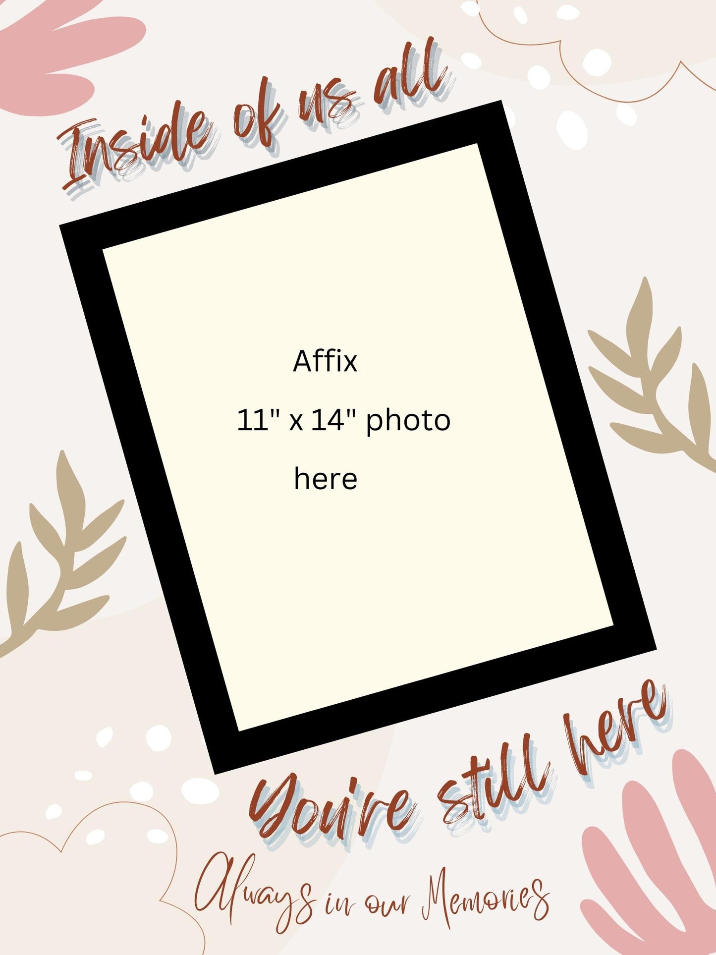 MEMORY of a LOVED ONE - QUIRKY UNIQUE WALL ART with a LEAFY theme, featuring heartfelt words of love to remember them always.