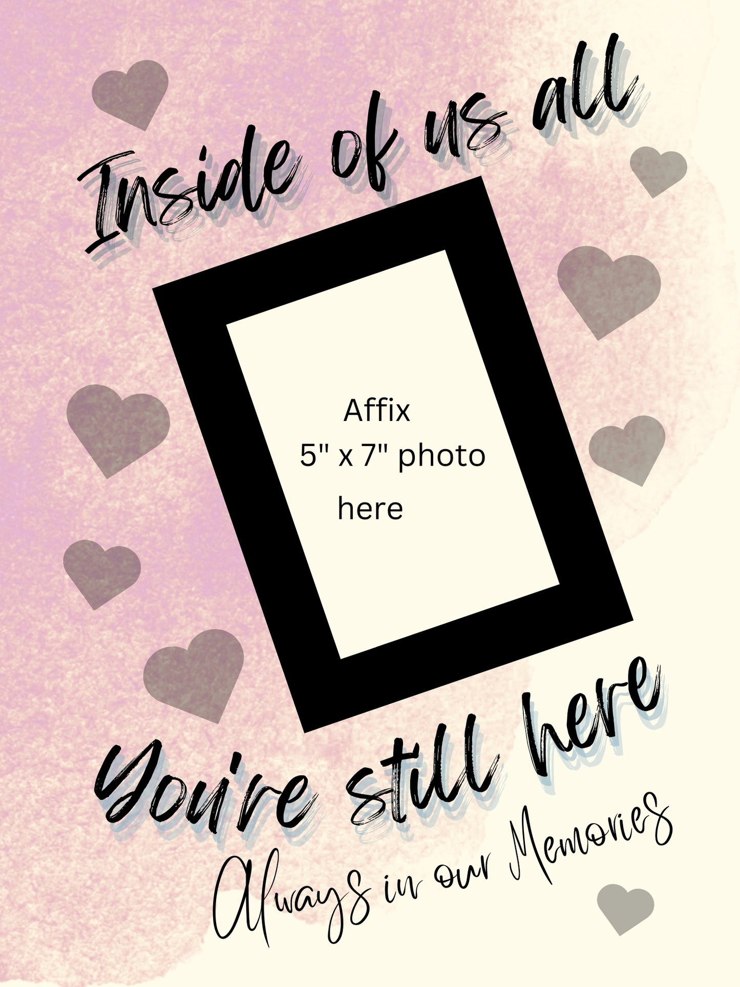 MEMORY of a LOVED ONE - QUIRKY UNIQUE WALL ART in PINK tones, featuring heartfelt words of love to remember them always.
