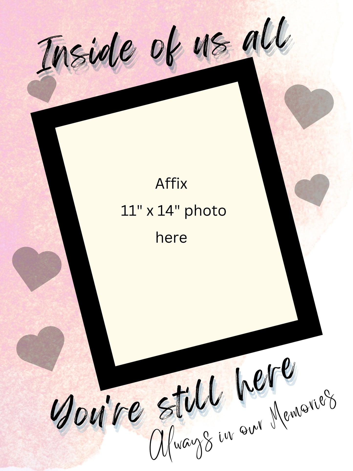 MEMORY of a LOVED ONE - QUIRKY UNIQUE WALL ART in PINK tones, featuring heartfelt words of love to remember them always.