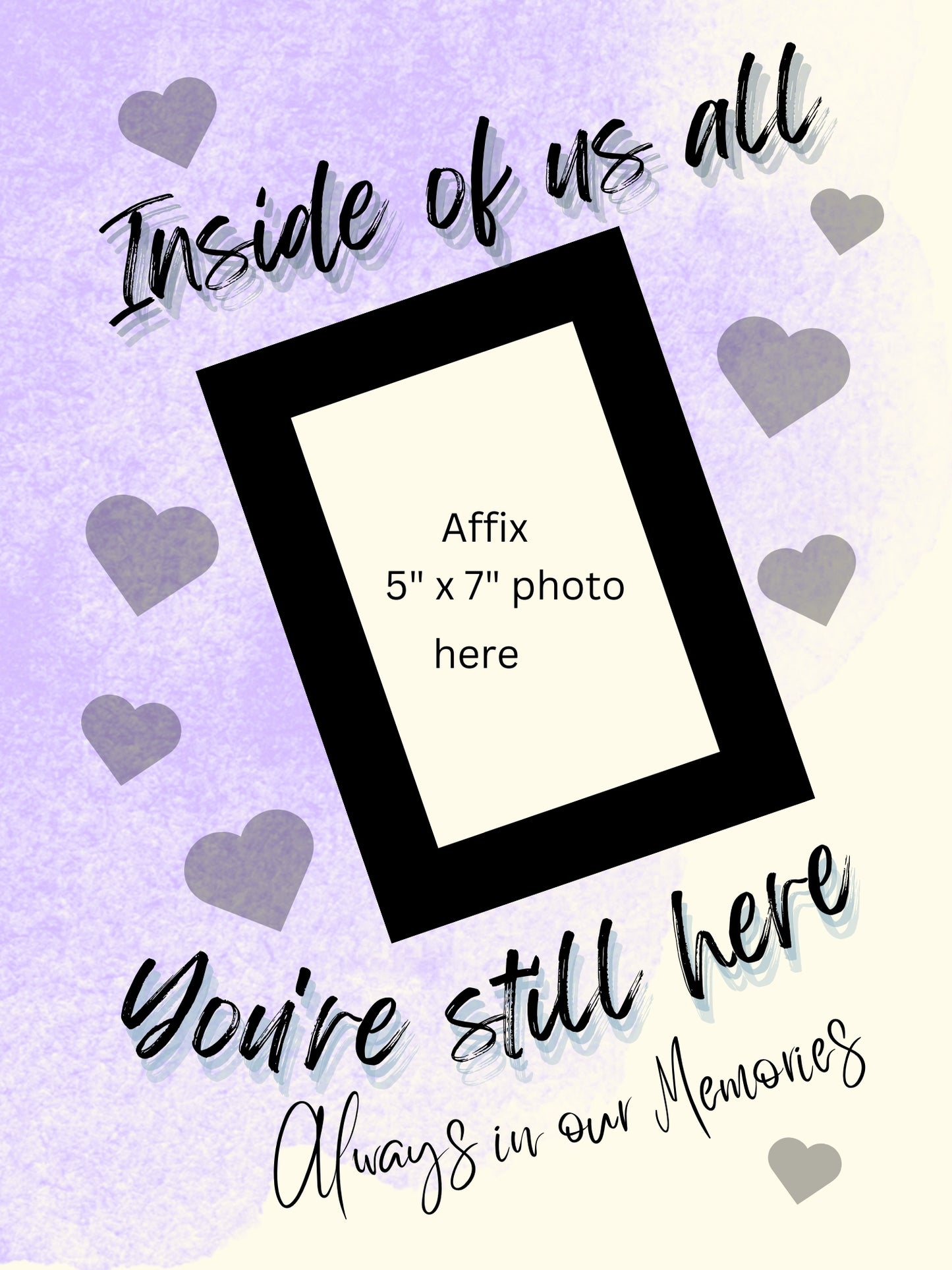 MEMORY of a LOVED ONE - QUIRKY UNIQUE WALL ART in PURPLE tones, featuring heartfelt words of love to remember them always.
