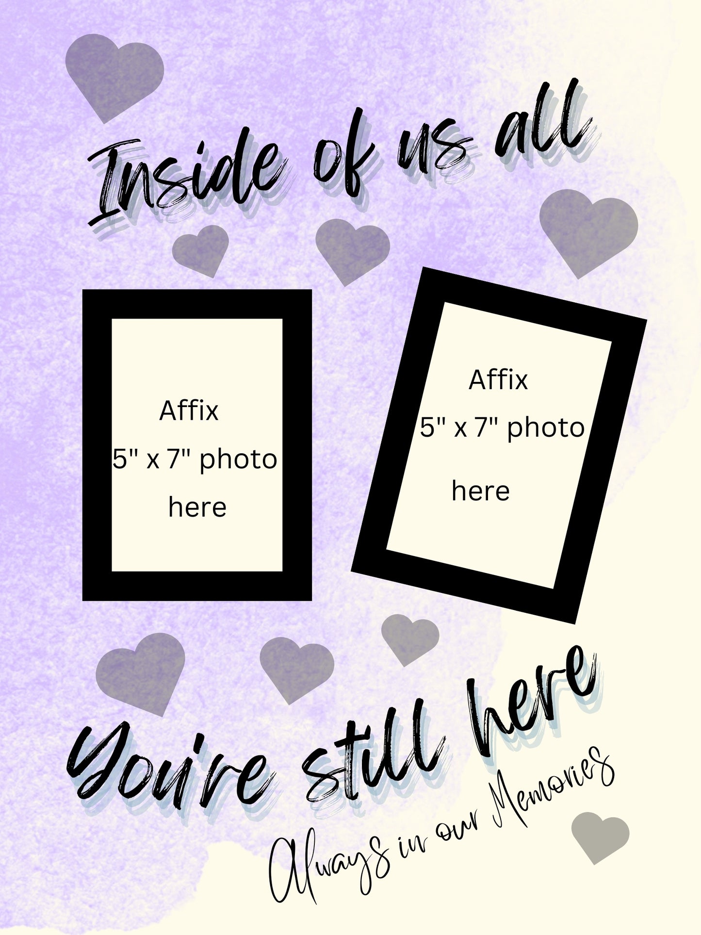 MEMORY of a LOVED ONE - QUIRKY UNIQUE WALL ART in PURPLE tones, featuring heartfelt words of love to remember them always.
