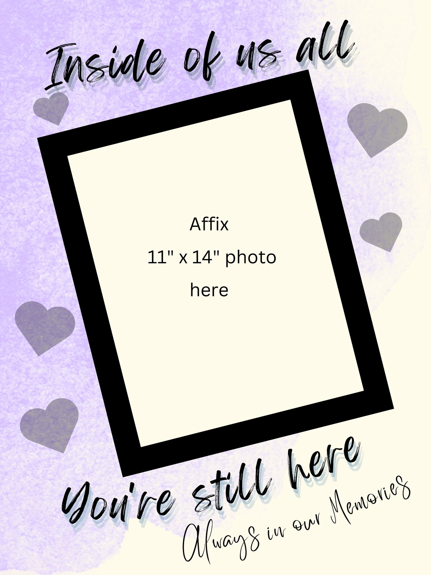MEMORY of a LOVED ONE - QUIRKY UNIQUE WALL ART in PURPLE tones, featuring heartfelt words of love to remember them always.
