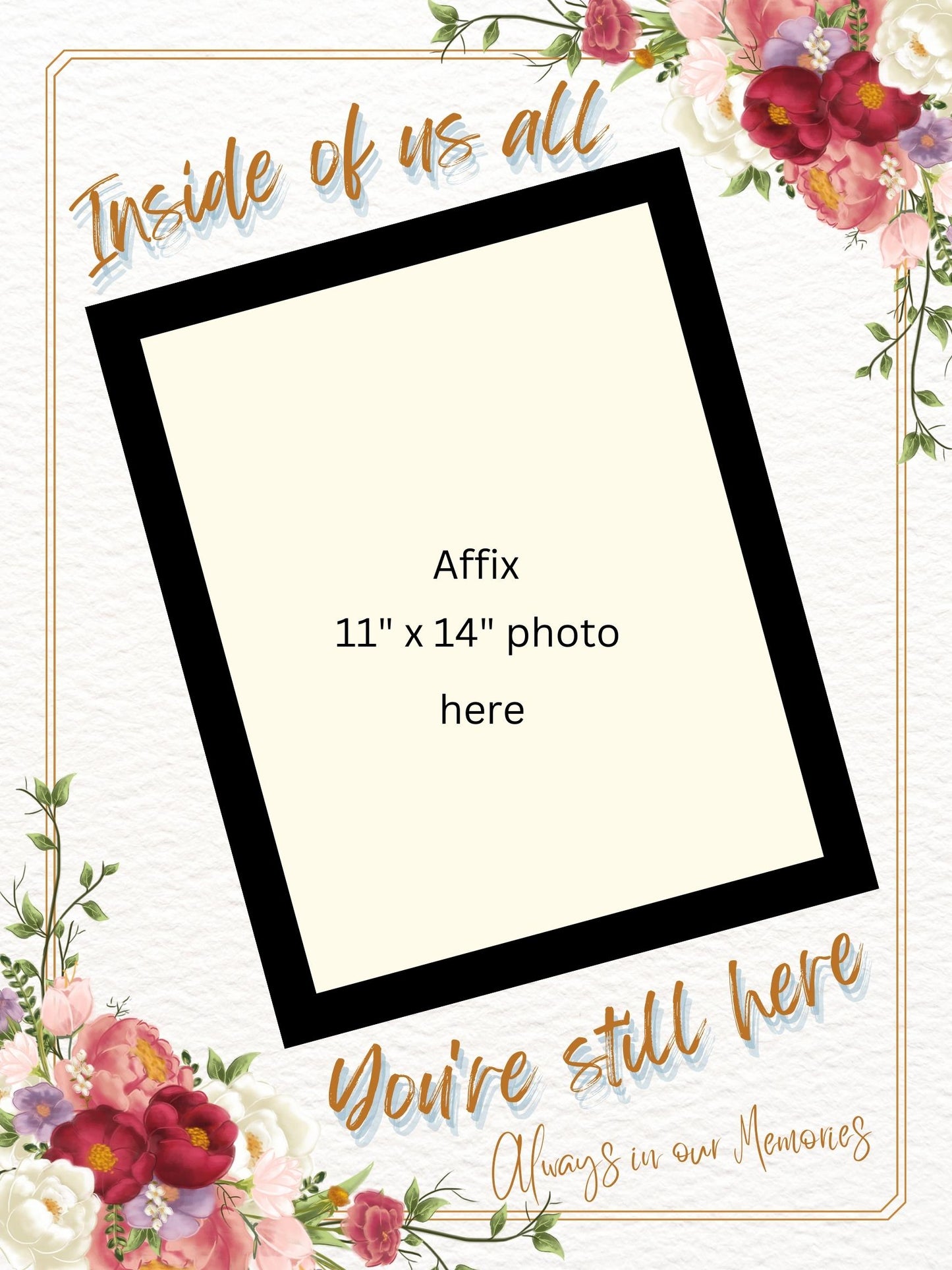 MEMORY of a LOVED ONE - QUIRKY UNIQUE WALL ART with a FLOWER theme, featuring heartfelt words of love to remember them always.