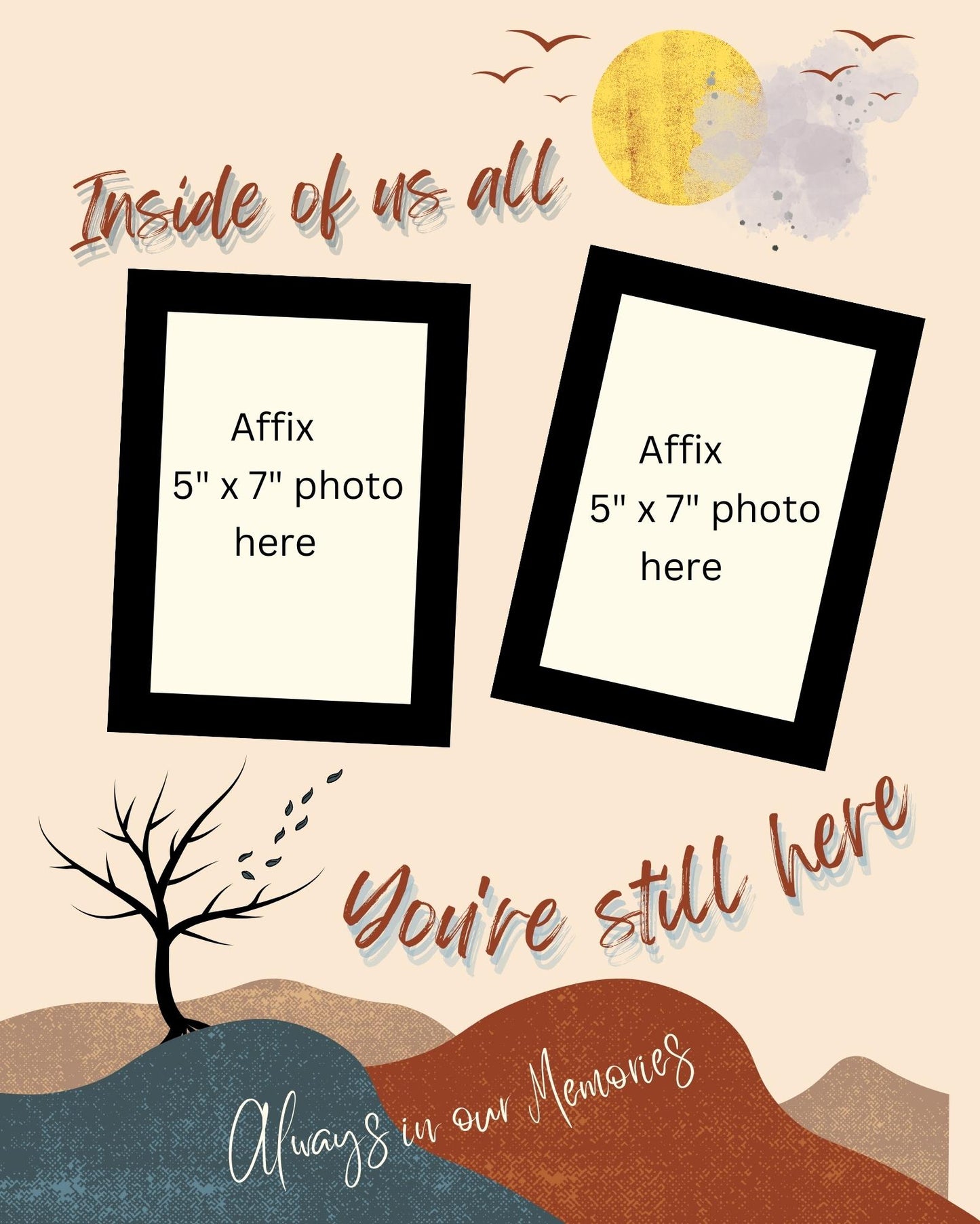 MEMORY of a LOVED ONE - QUIRKY UNIQUE WALL ART with a NATURE theme, featuring heartfelt words of love to remember them always.