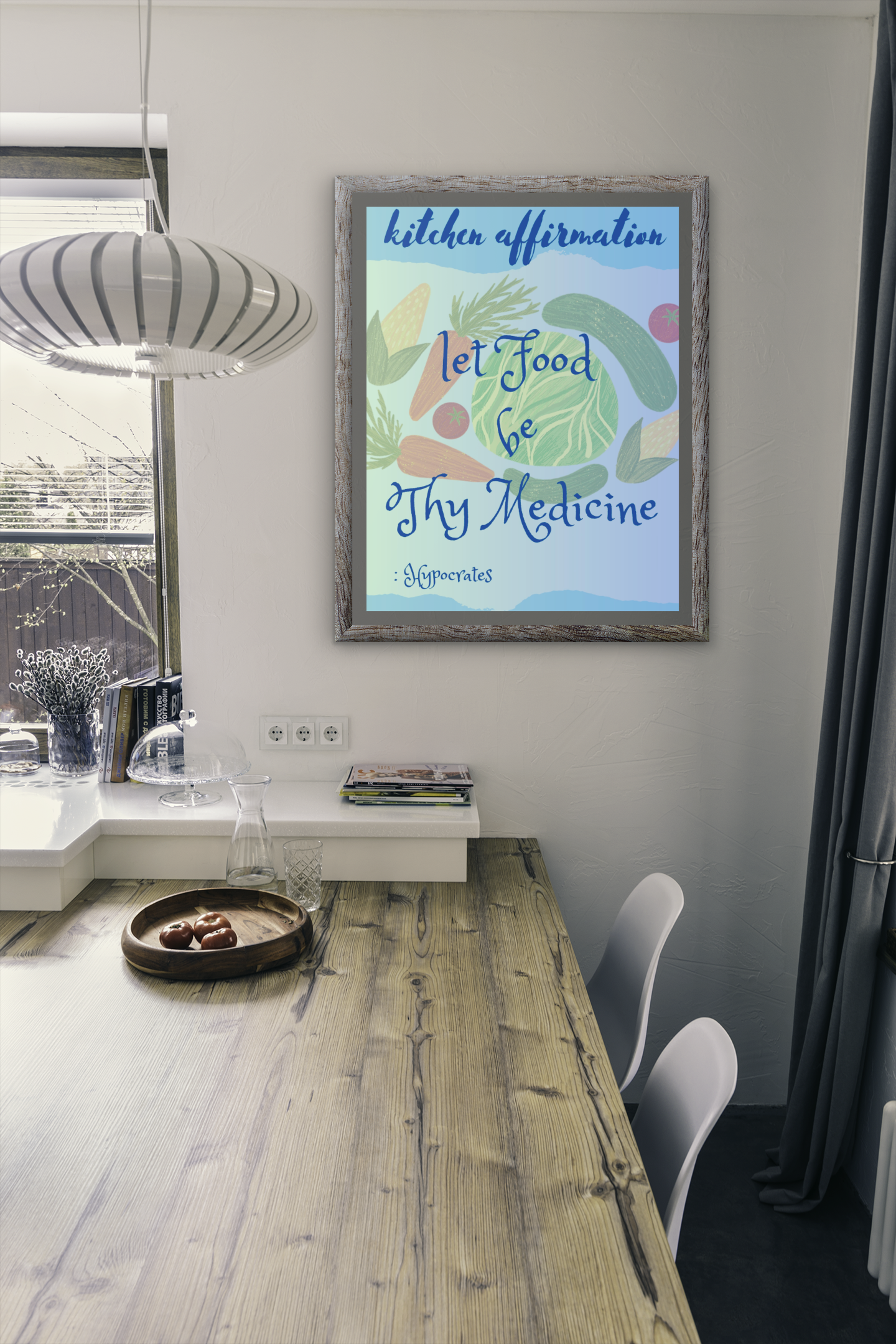 KITCHEN HEALTHY EATING AFFIRMATION 2 - QUIRKY UNIQUE WALL ART featuring some positive statements to keep you on track with healthy food choices in your everyday life.