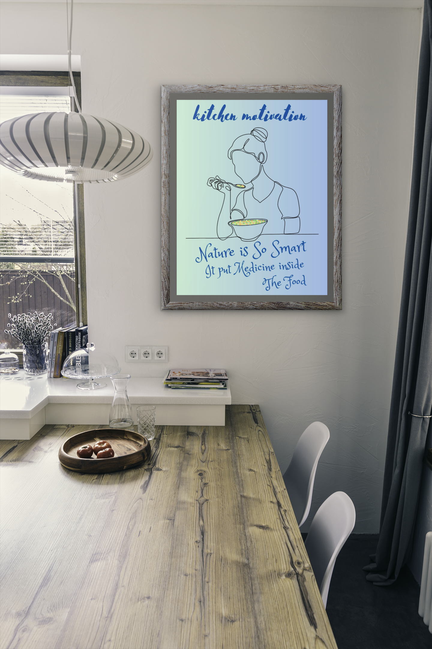 KITCHEN HEALTHY EATING AFFIRMATION 3 - QUIRKY UNIQUE WALL ART featuring some positive statements to keep you on track with healthy food choices in your everyday life.