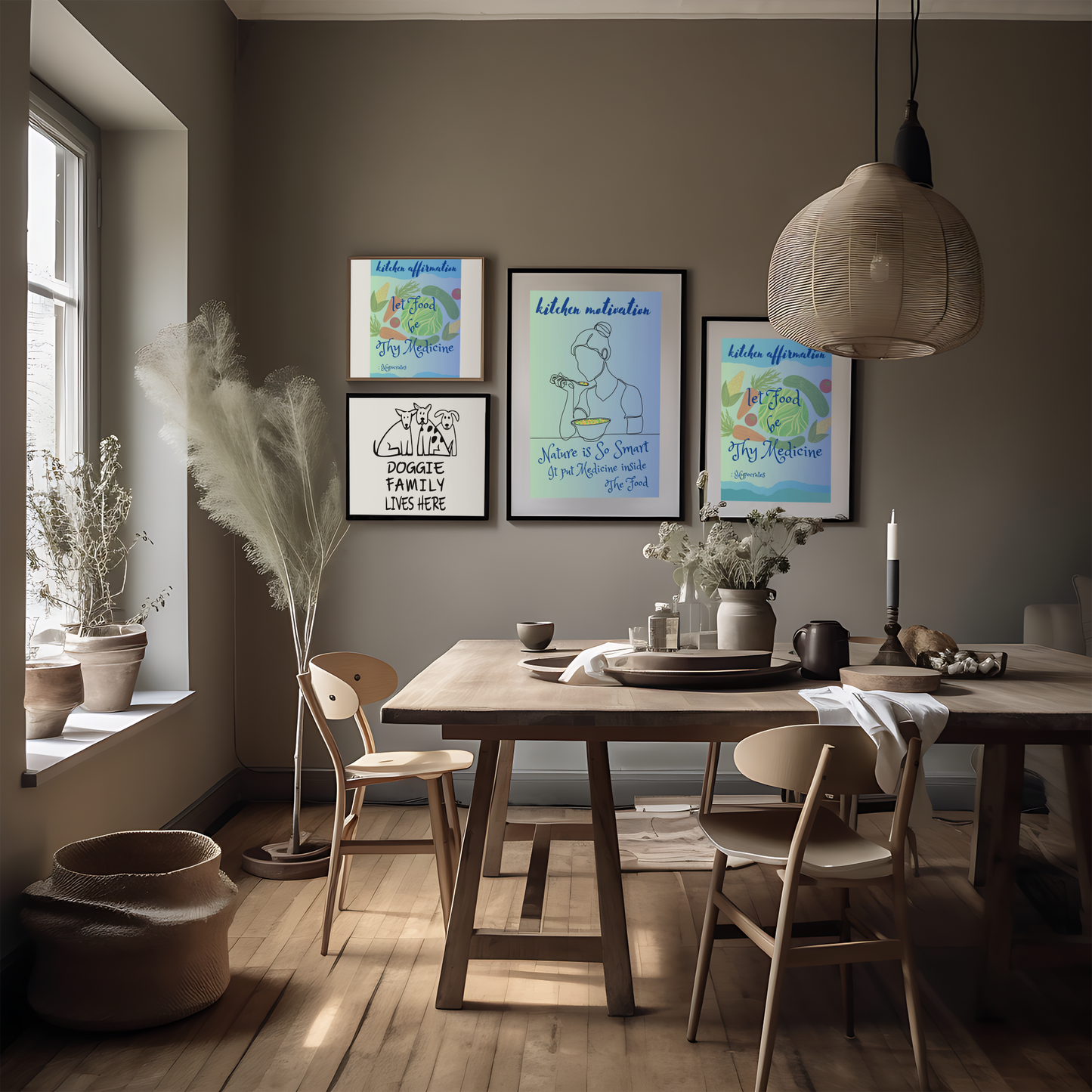 KITCHEN HEALTHY EATING AFFIRMATION 1 - QUIRKY UNIQUE WALL ART featuring some positive statements to keep you on track with healthy food choices in your everyday life.