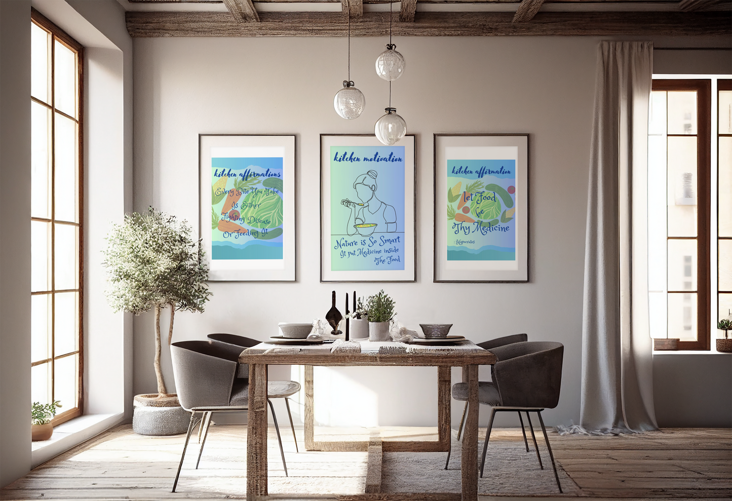 KITCHEN HEALTHY EATING AFFIRMATION 1 - QUIRKY UNIQUE WALL ART featuring some positive statements to keep you on track with healthy food choices in your everyday life.