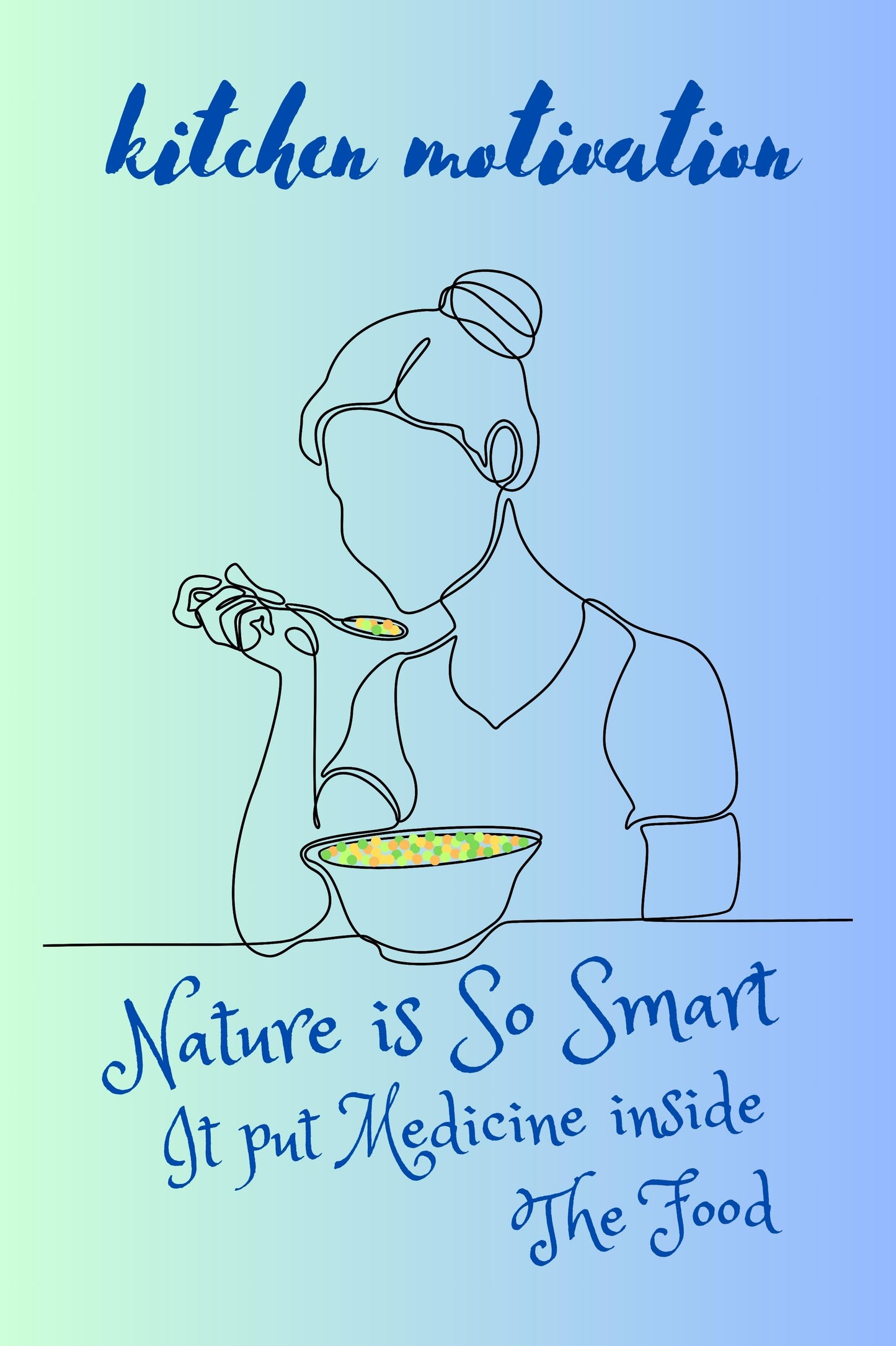 KITCHEN HEALTHY EATING AFFIRMATION 3 - QUIRKY UNIQUE WALL ART featuring some positive statements to keep you on track with healthy food choices in your everyday life.