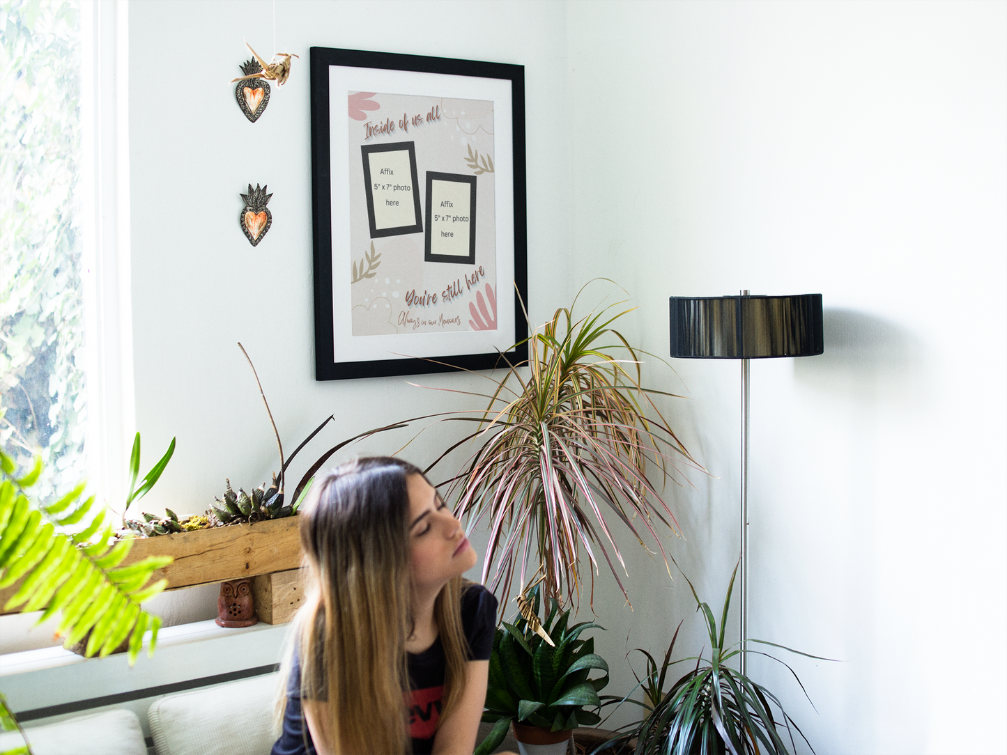 MEMORY of a LOVED ONE - QUIRKY UNIQUE WALL ART with a LEAFY theme, featuring heartfelt words of love to remember them always.