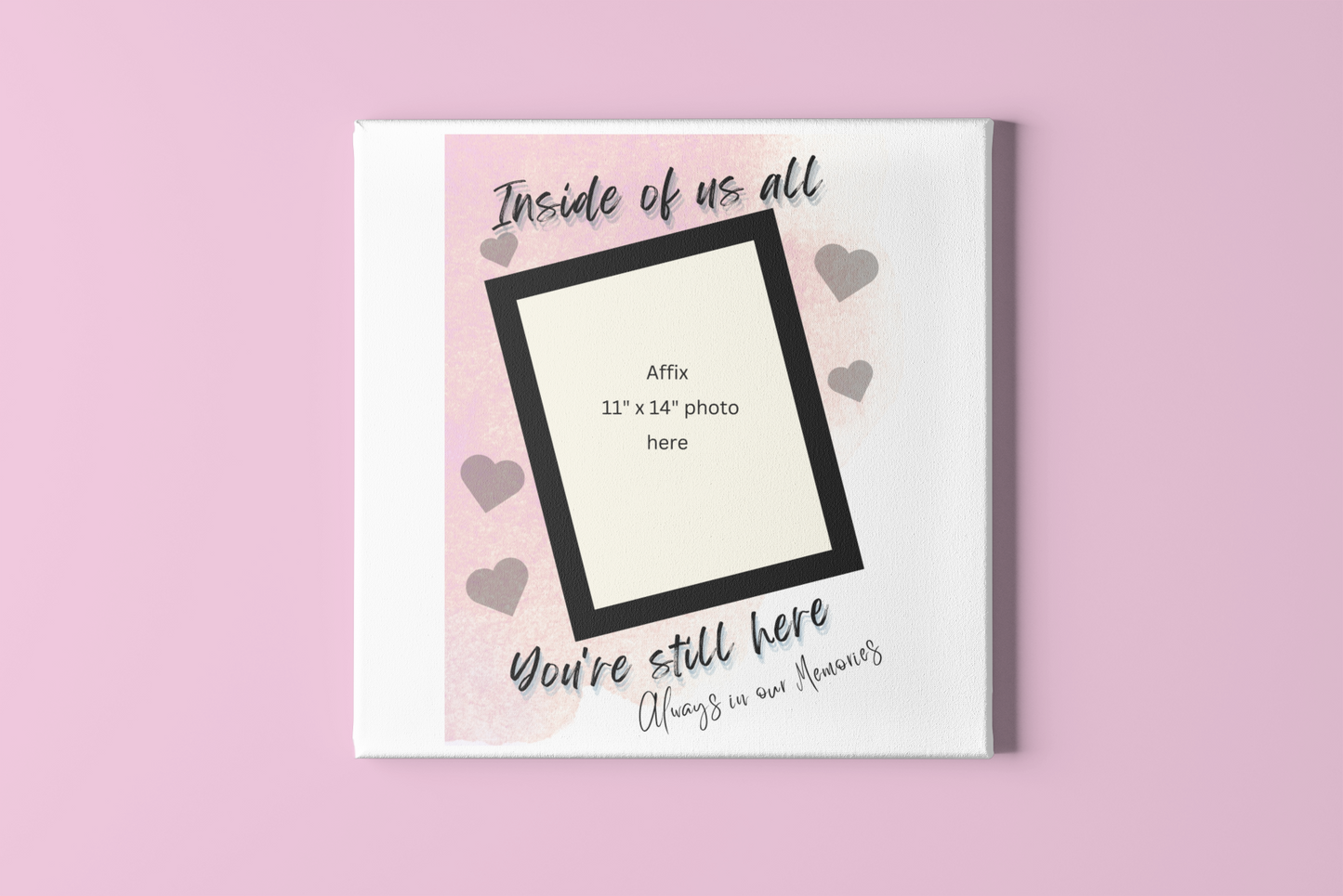 MEMORY of a LOVED ONE - QUIRKY UNIQUE WALL ART in PINK tones, featuring heartfelt words of love to remember them always.