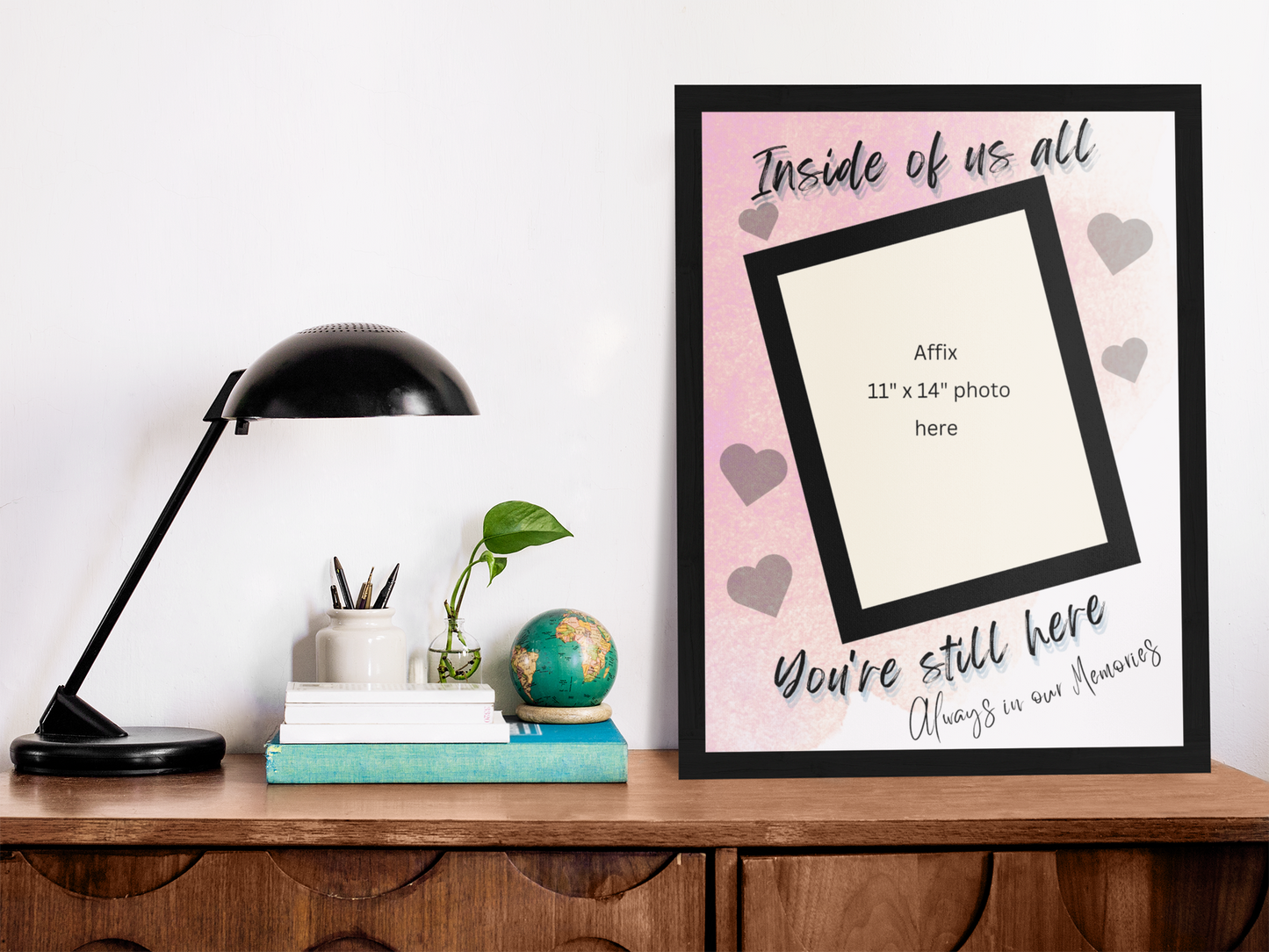 MEMORY of a LOVED ONE - QUIRKY UNIQUE WALL ART in PINK tones, featuring heartfelt words of love to remember them always.