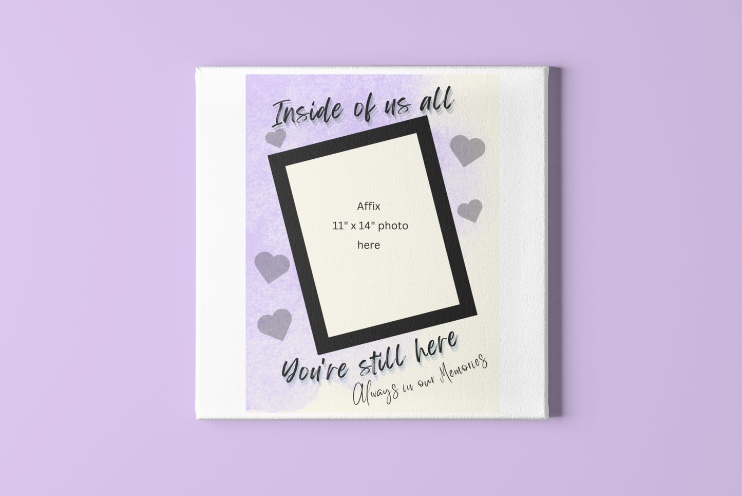 MEMORY of a LOVED ONE - QUIRKY UNIQUE WALL ART in PURPLE tones, featuring heartfelt words of love to remember them always.