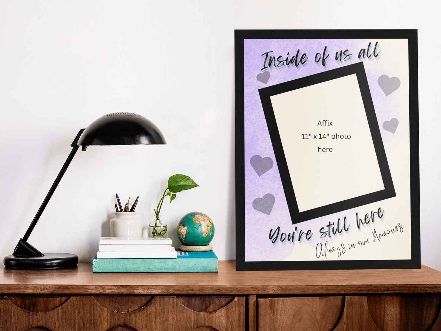 MEMORY of a LOVED ONE - QUIRKY UNIQUE WALL ART in PURPLE tones, featuring heartfelt words of love to remember them always.
