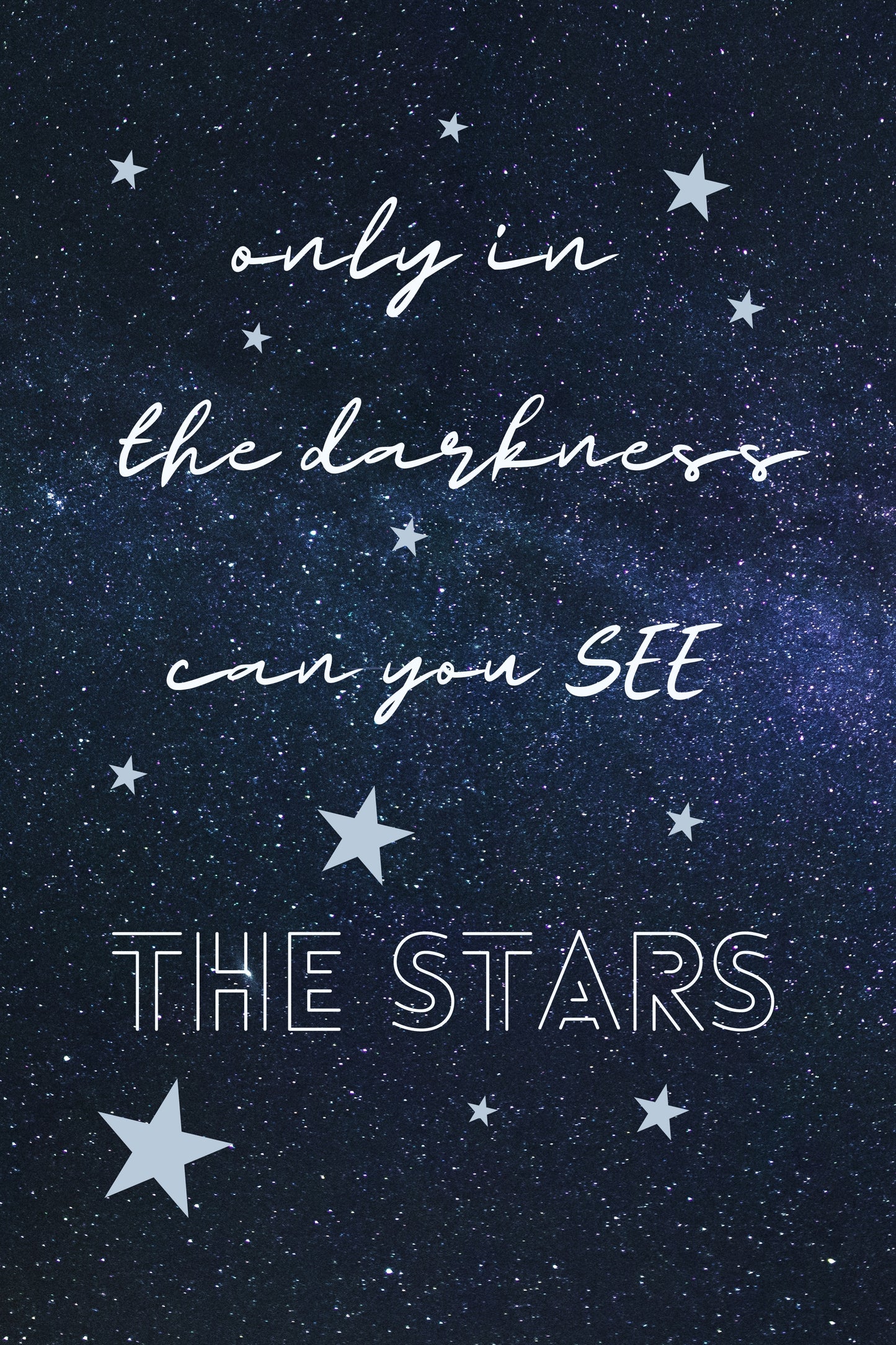 STAR AFFIRMATION 1 - QUIRKY UNIQUE WALL ART featuring Stars and a positive affirmation to remember through the ups and downs of everyday challenges.