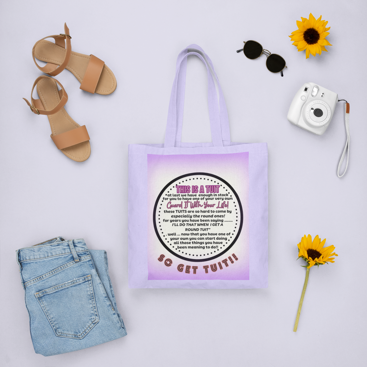 THE ROUND TUIT - QUIRKY UNIQUE WALL ART featuring a positive and humorous affirmation in NEUTRAL tones.