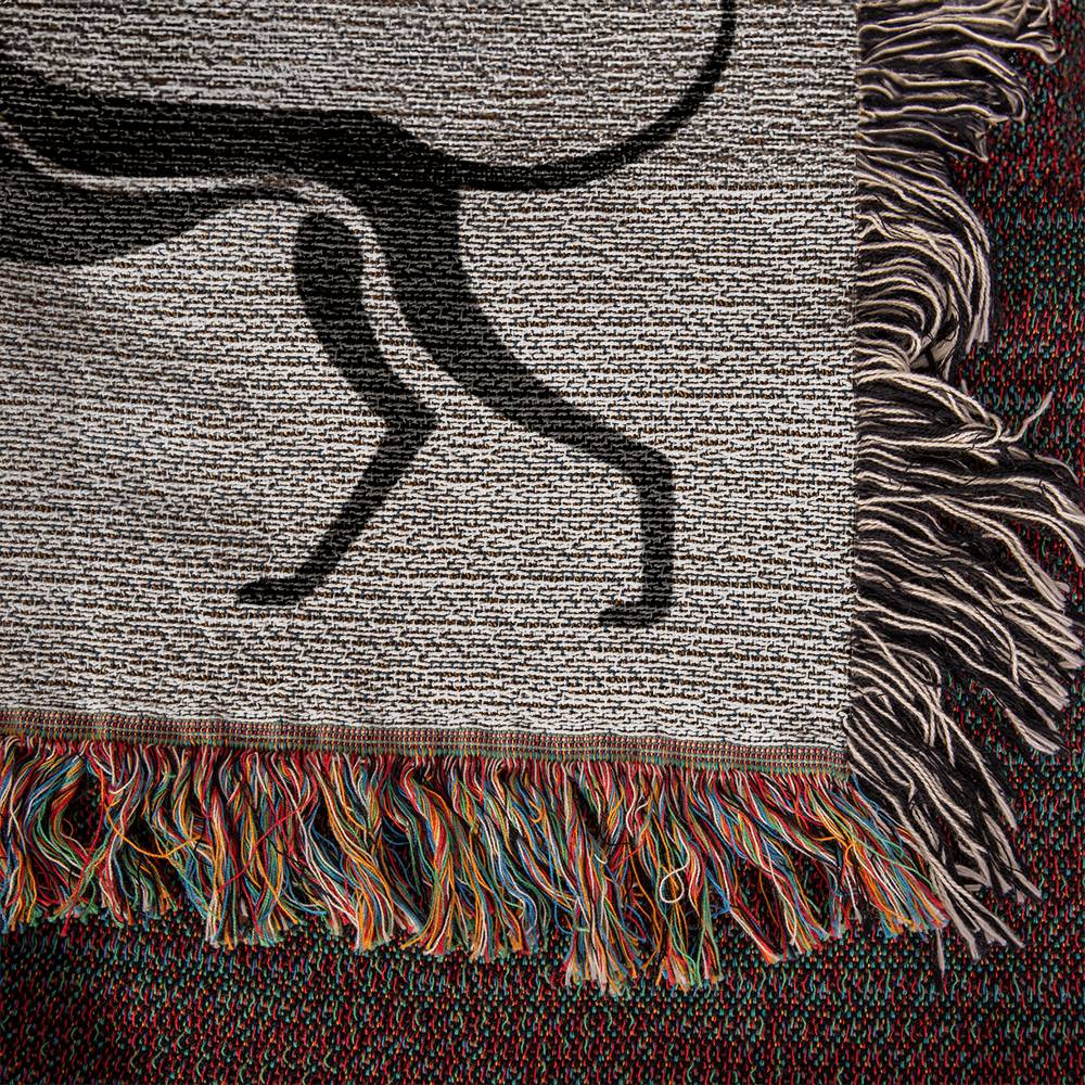SALUKI ART MOTIF - Style 1 - Featured on this Heirloom Woven Blanket - a perfect warmer for a dedicated Saluki owner or admirer.
