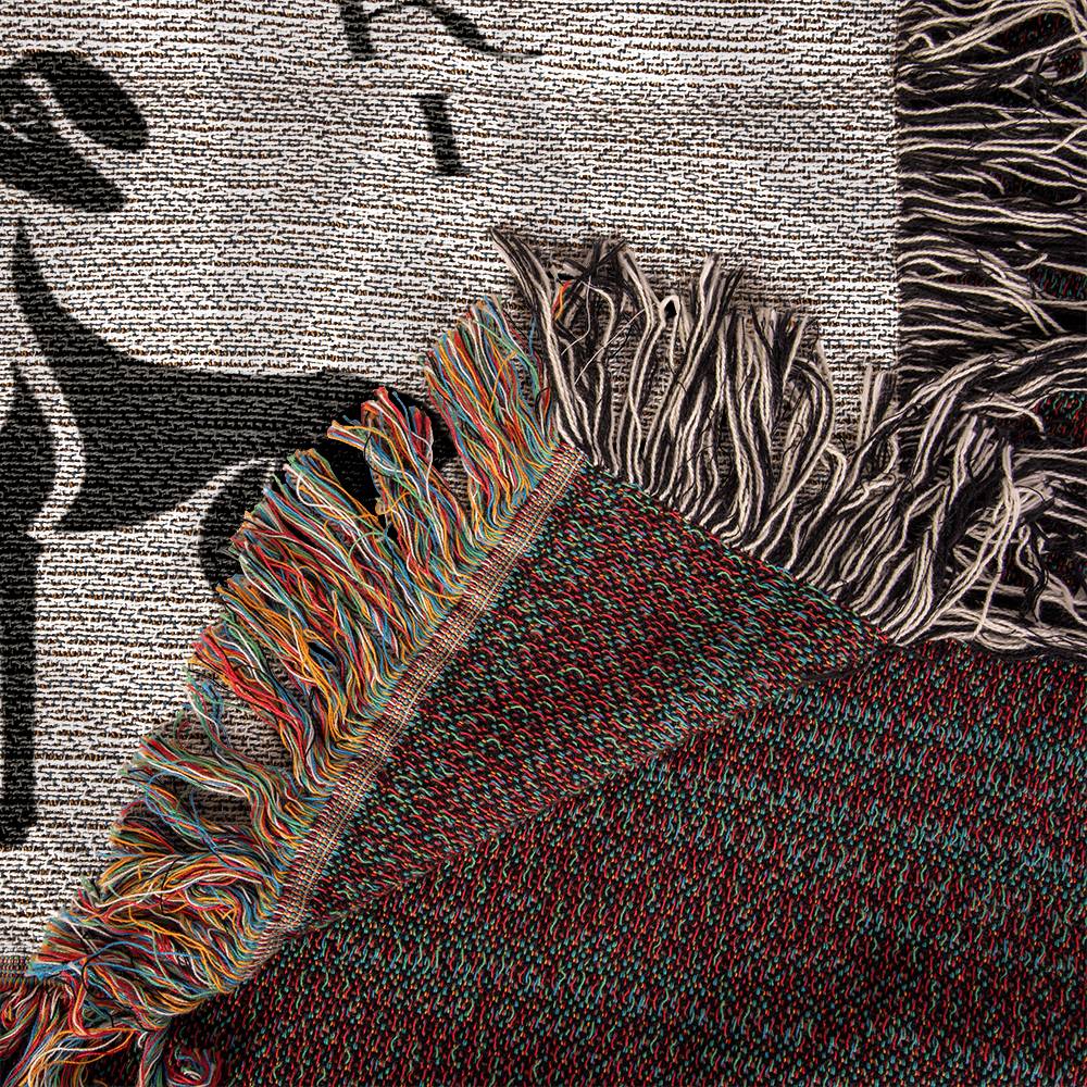 SALUKI ART MOTIF - Style 2 - Featured on this Heirloom Woven Blanket - a perfect warmer for a dedicated Saluki owner or admirer.