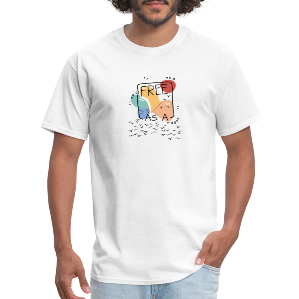 THE FREEDOM TEE - A Unisex Classic T-Shirt that identifies with a feeling of being free. - white