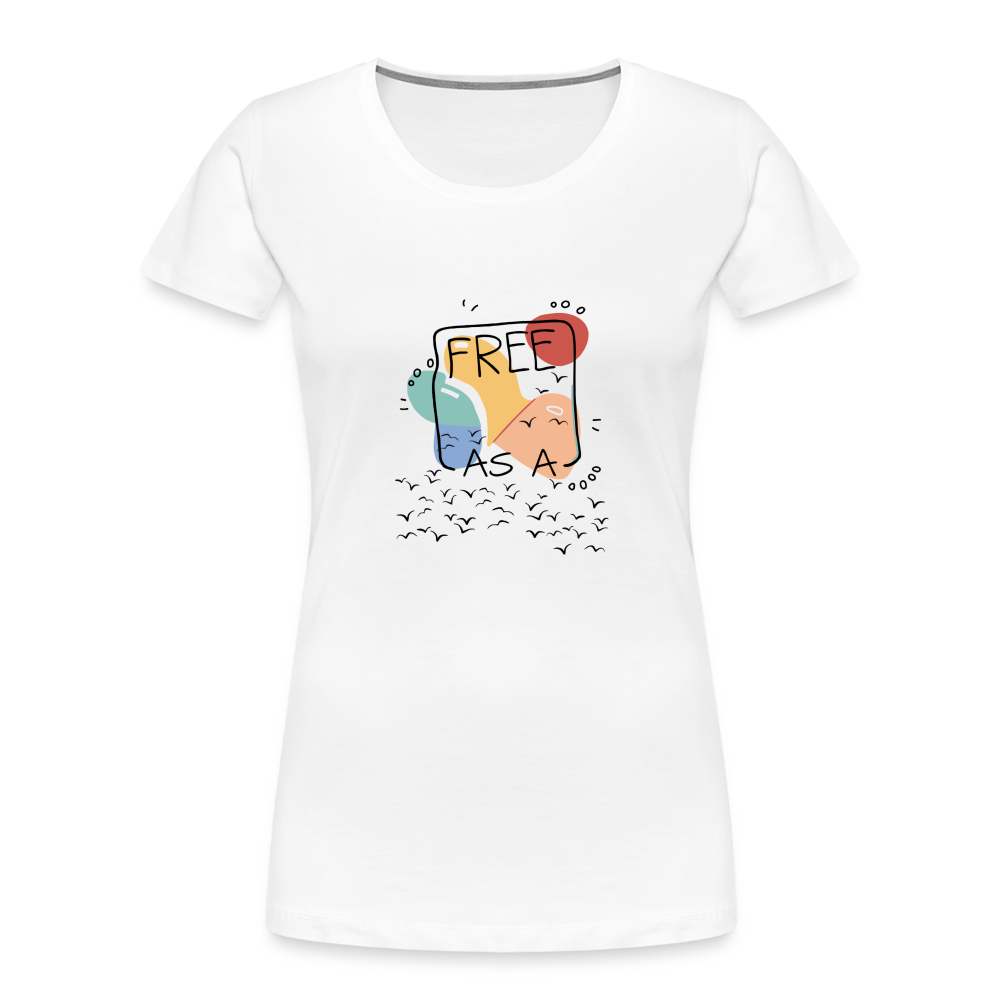 THE FREEDOM TEE - A Women’s Premium Organic T-Shirt that identifies with a feeling of being free. - white