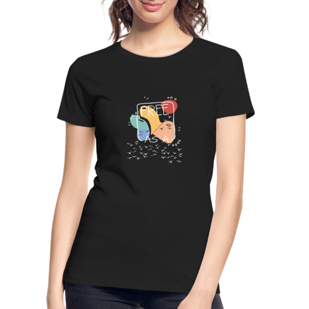 THE FREEDOM TEE - Women’s Premium Organic T-Shirt that identifies with a feeling of being free. - black