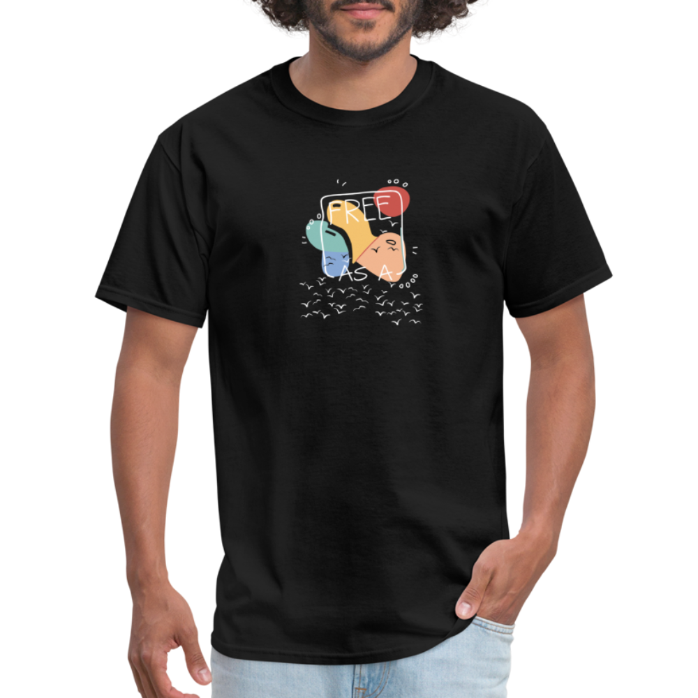 THE FREEDOM TEE - A Unisex Classic T-Shirt that identifies with a feeling of being free. - black