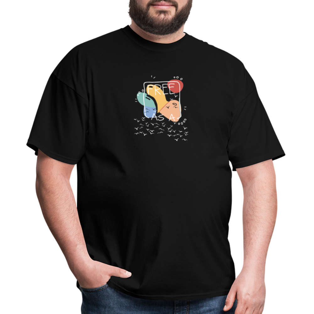 THE FREEDOM TEE - A Unisex Classic T-Shirt that identifies with a feeling of being free. - black