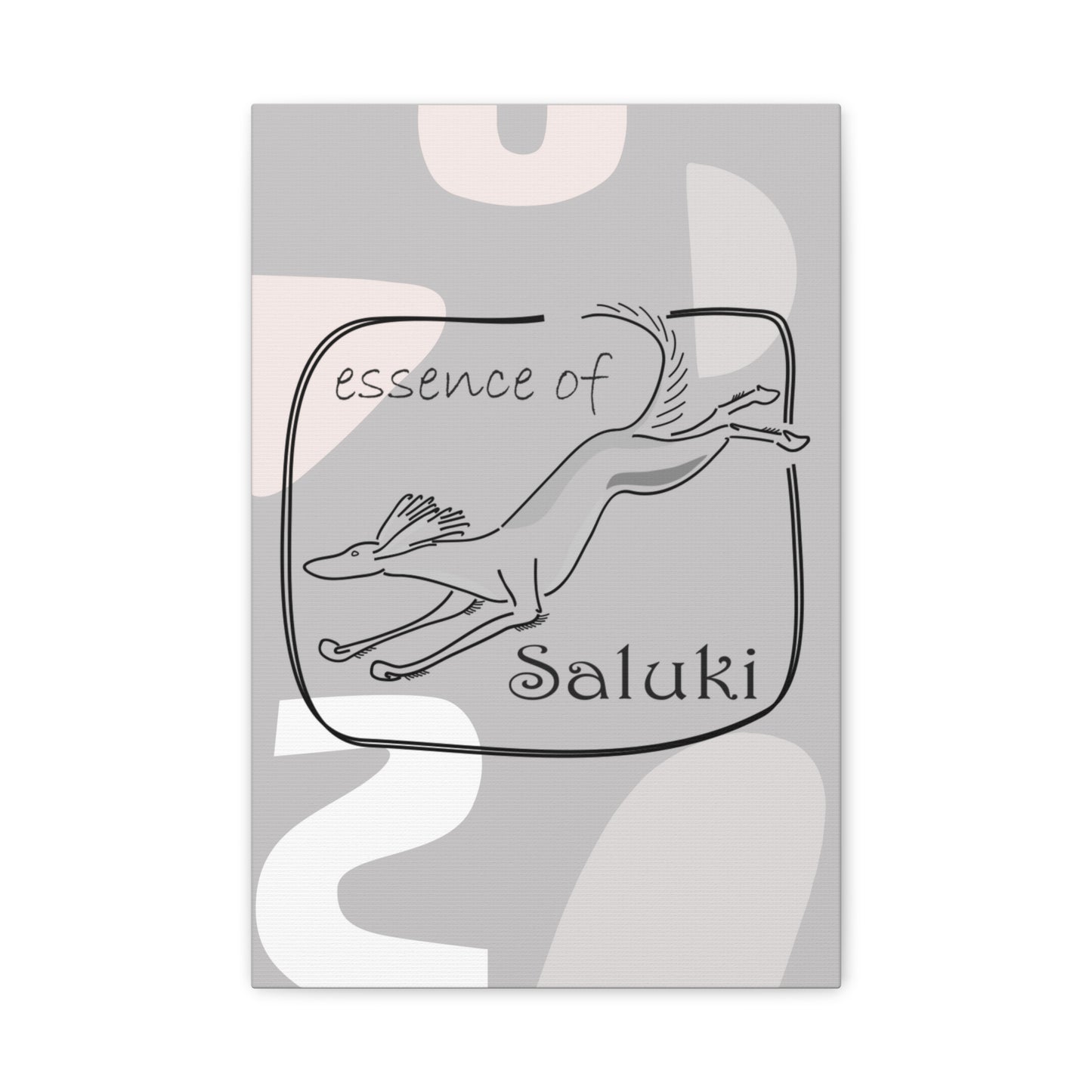SALUKI ART IN MINIMALIST LINE ART STYLE on a Matte Canvas with Background Color, Stretched, 1.25"