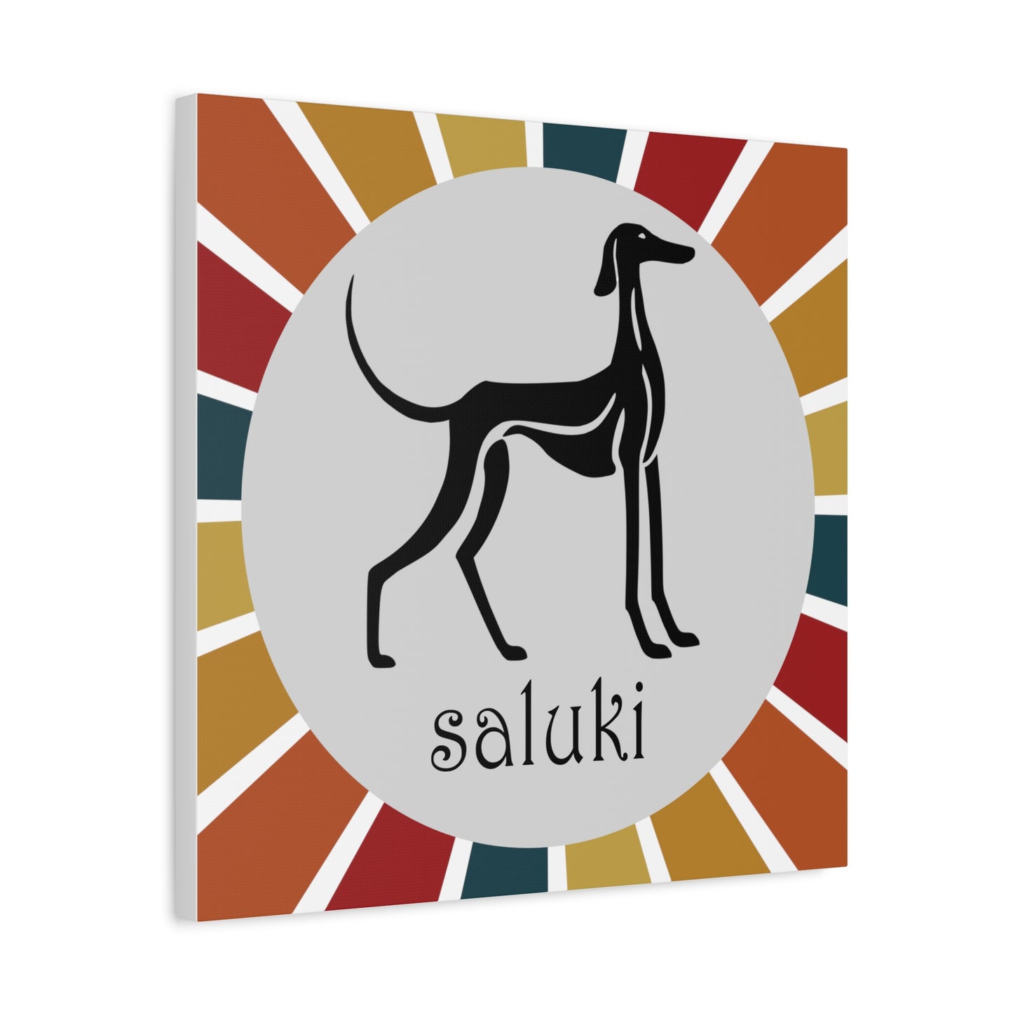 SALUKI ART IN A STYLISTIC ART STYLE - Featuring a Smooth Coat Saluki - on a Matte Canvas, Stretched, 1.25"