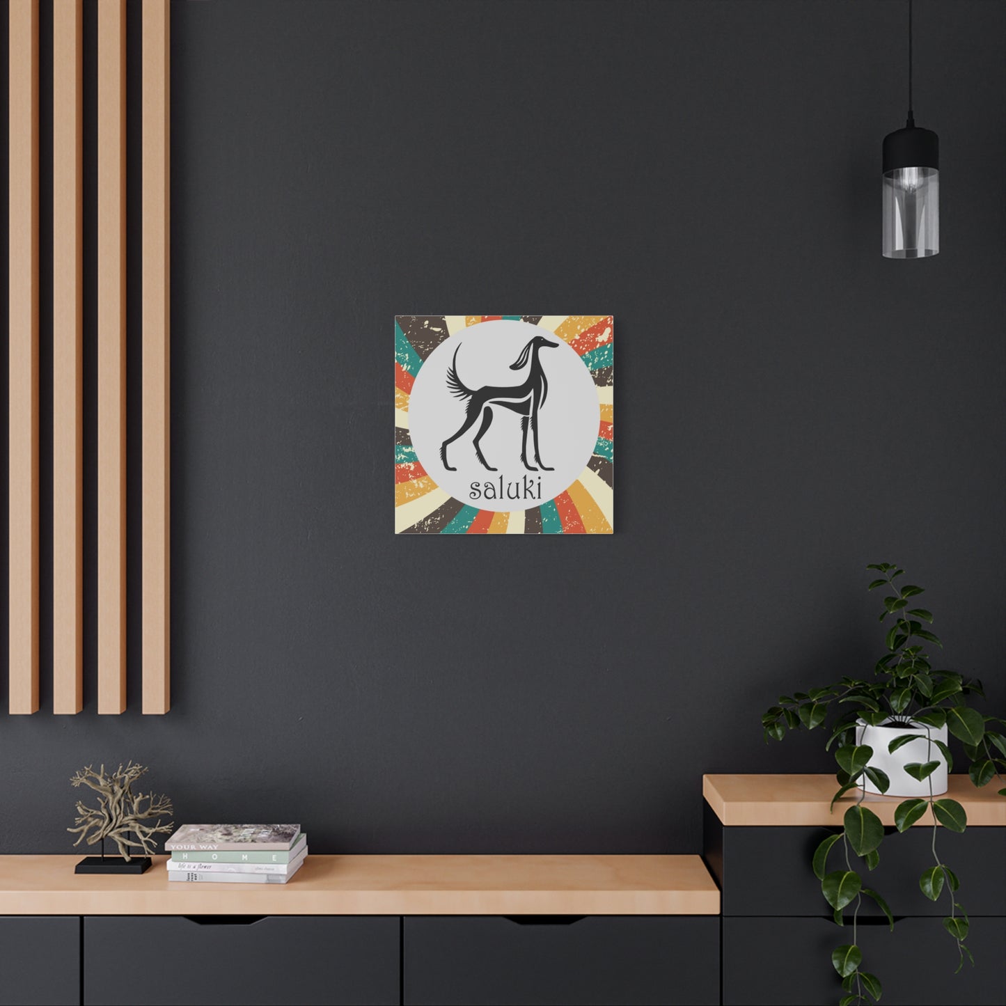 SALUKI ART IN A STYLISTIC ART STYLE on a Matte Canvas, Stretched, 1.25"