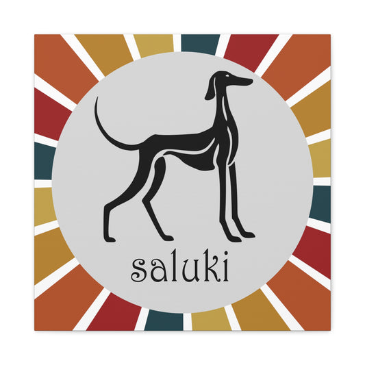 SALUKI ART IN A STYLISTIC ART STYLE - Featuring a Smooth Coat Saluki - on a Matte Canvas, Stretched, 1.25"