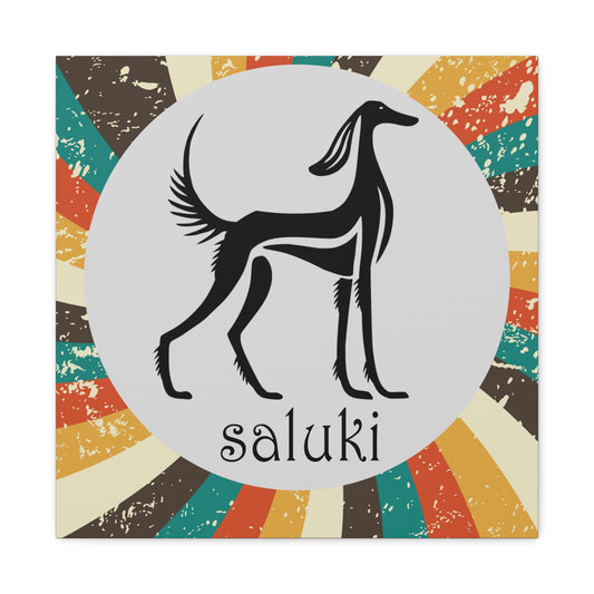 SALUKI ART IN A STYLISTIC ART STYLE on a Matte Canvas, Stretched, 1.25"
