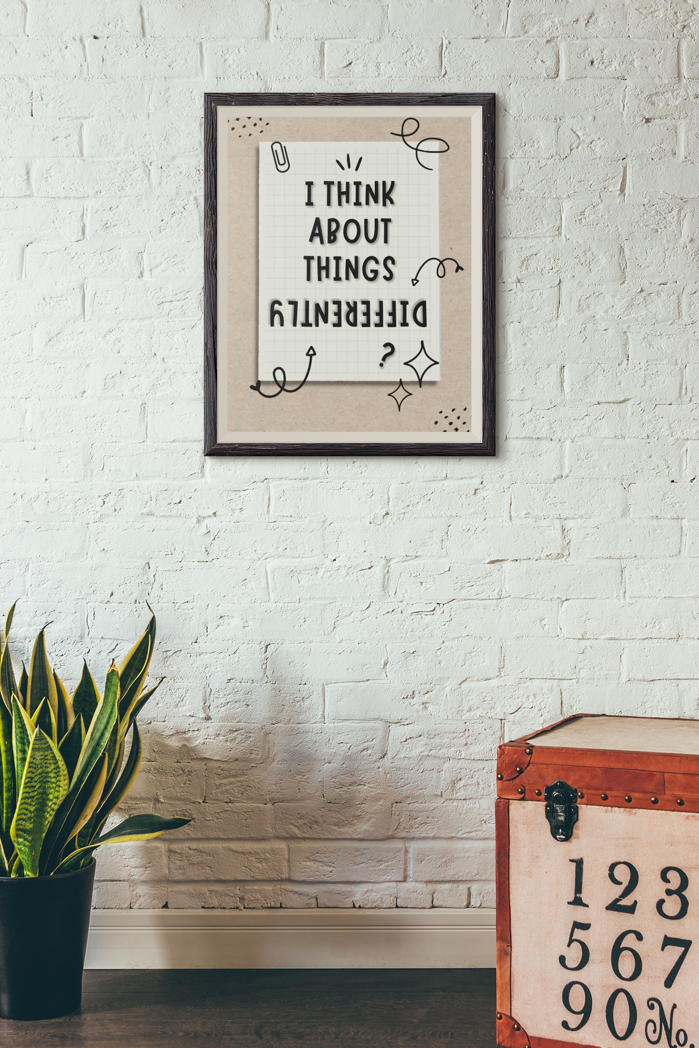 BEING DIFFERENT - QUIRKY, UNIQUE WALL ART - A Poster in FAWN tones about you!