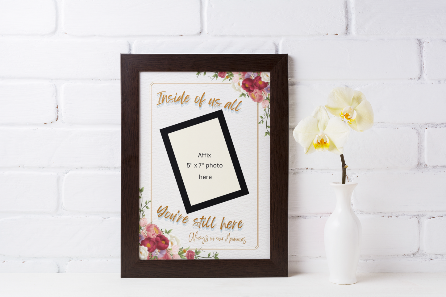 MEMORY of a LOVED ONE - QUIRKY UNIQUE WALL ART with a FLOWER theme, featuring heartfelt words of love to remember them always.